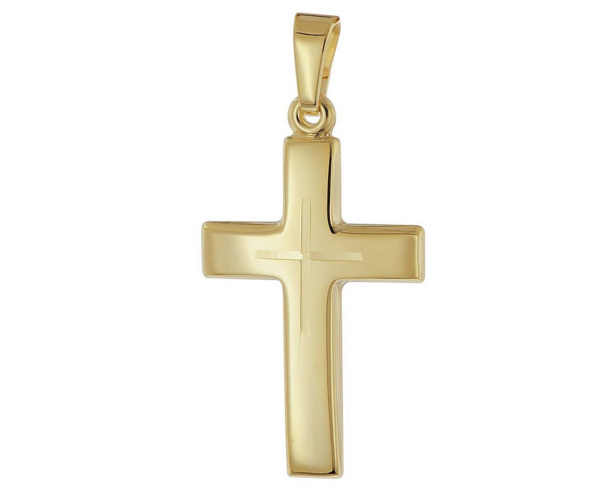 trendor Kreuzanhänger 21161, Kreuz-Anhänger 585 Gold (14 Karat) 21 mm