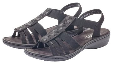 Rieker Riemchensandale, Sommerschuh, Sandalette, Keilabsatz, mit Schmuckapplikation