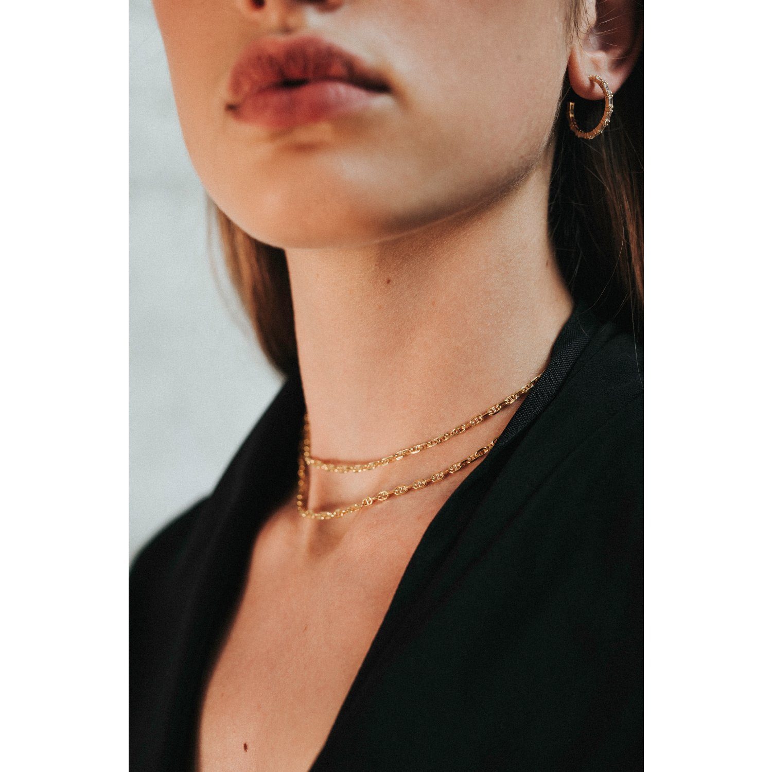 Noelani Paar Creolen für Damen, Sterling Silber 925, Zirkonia (synth) (Creolen, 4-tlg)