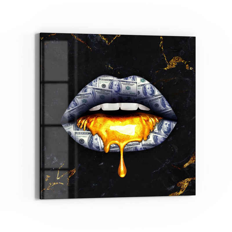 DEQORI Glasbild 'Luxuriöse Lippen', 'Luxuriöse Lippen', Glas Wandbild Bild schwebend modern