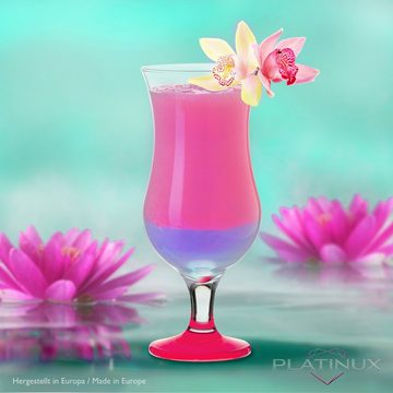 PLATINUX Cocktailglas Cocktailgläser Pink, Glas, 400ml (max 470ml) Longdrinkgläser Partygläser Milkshake Hurricane