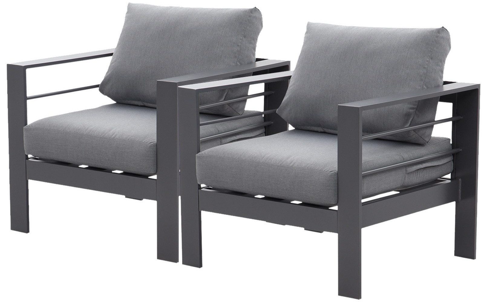 MeXo Gartenstuhl Aus Aluminium - Wetterfester Sessel Mit Verstellbarer Lehne