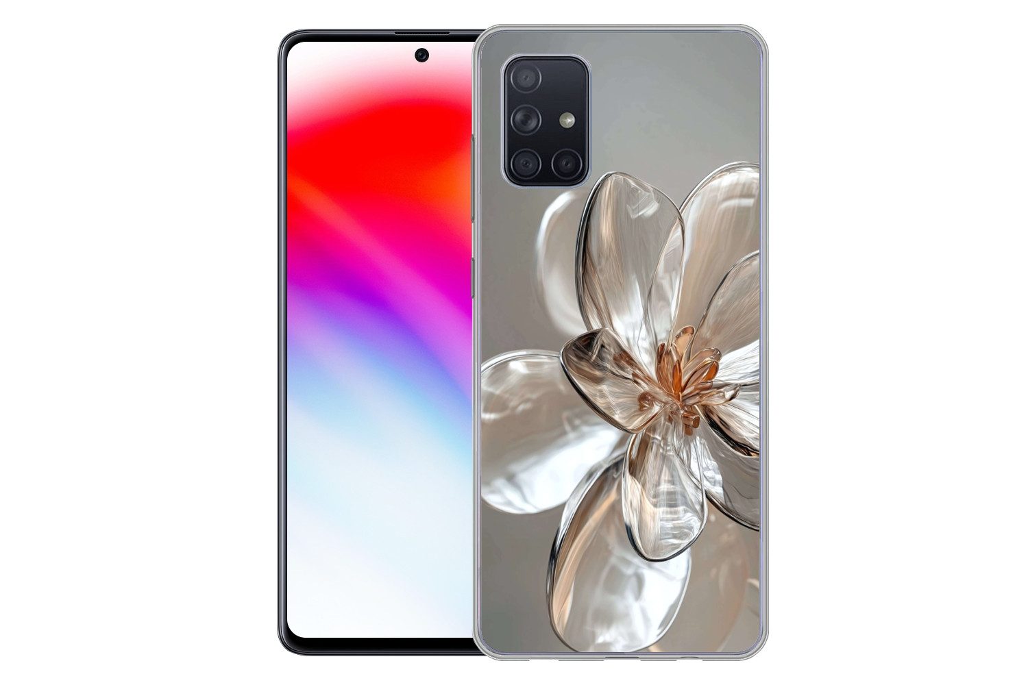 MuchoWow Handyhülle für Samsung Galaxy A51 Blume - Gläser - Transluzent, Smartphone-Bumper, Print, Handy Schutzhülle Dünn