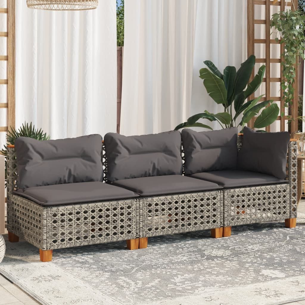 vidaXL Loungesofa Gartensofa mit Kissen 3-Sitzer günstig online kaufen