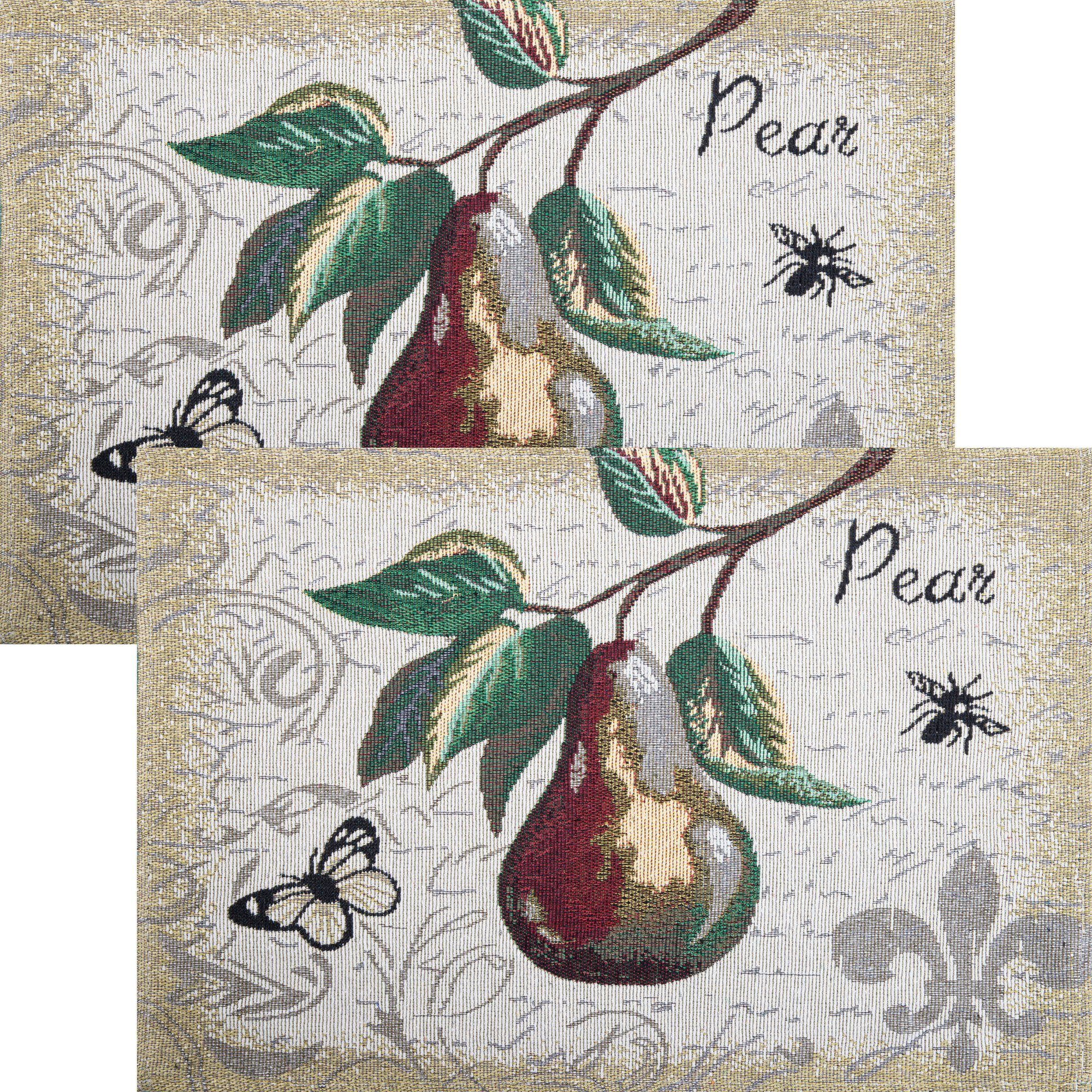 Platzset, Tischset 2er-Pack "Vintage Pear", (2-St), Gobelin Motiv | Tischsets