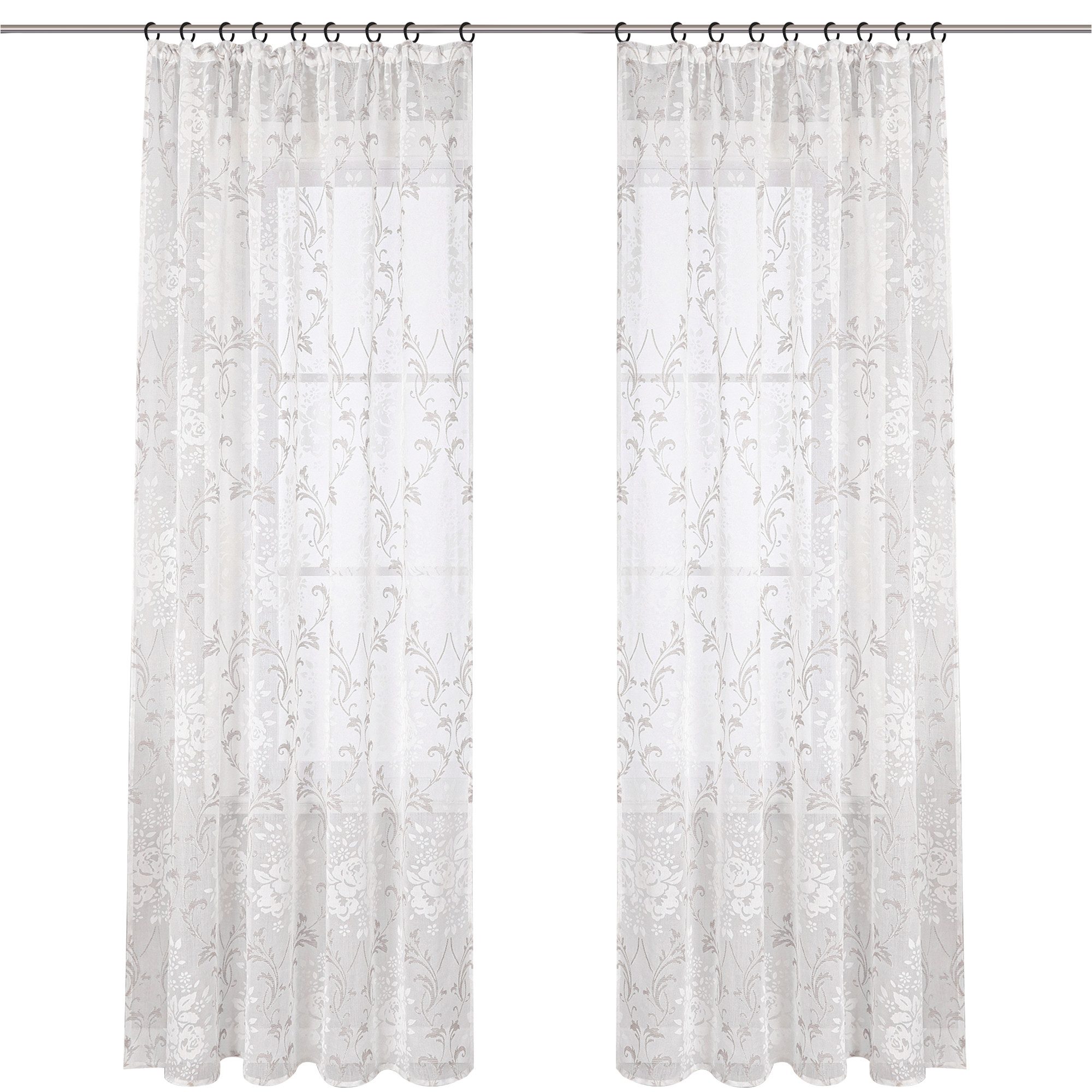 Joyswahl Vorhang Hofstil (1 St), Kräuselband, transparent, mit retro Blumen günstig online kaufen