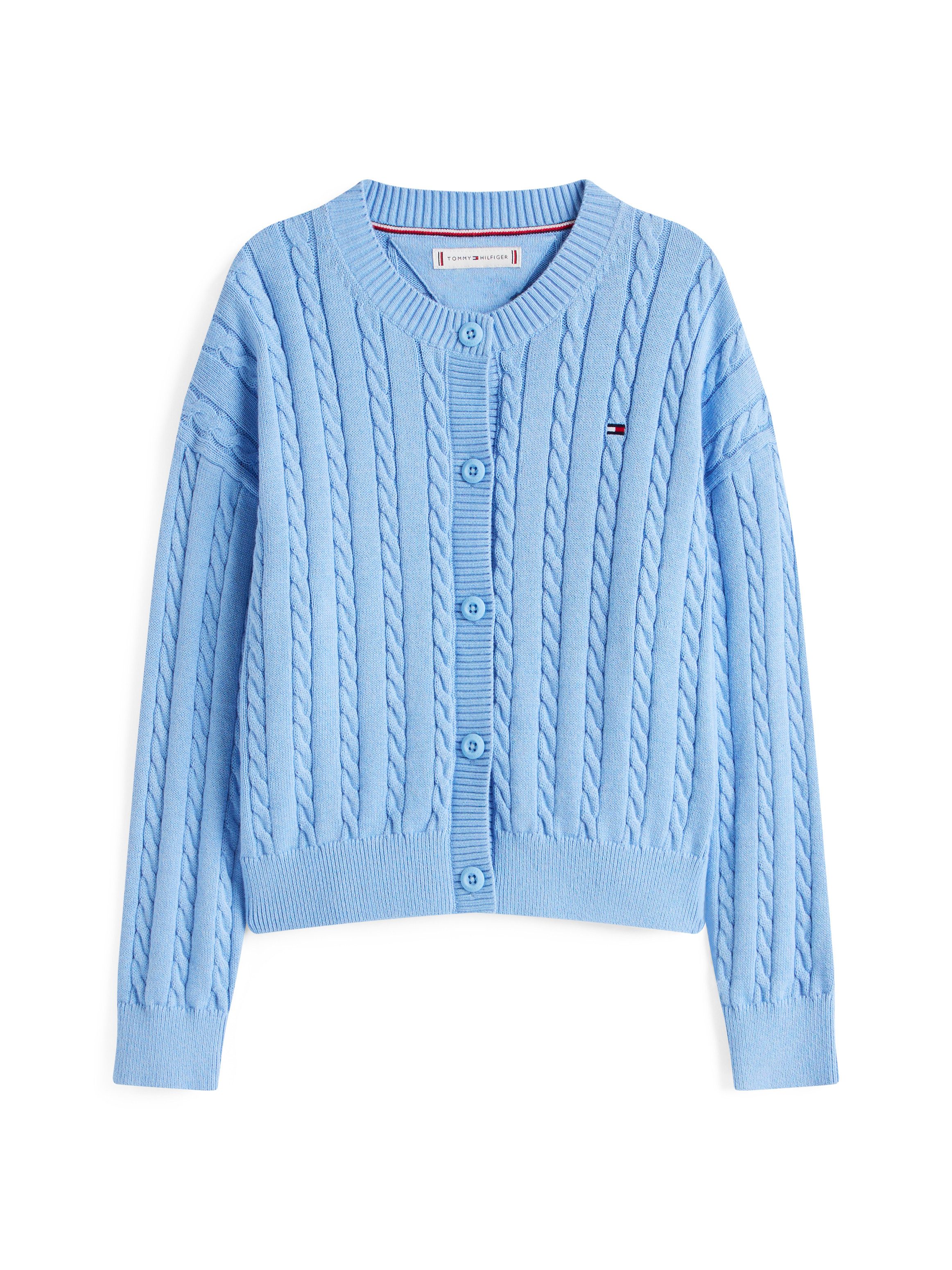 Tommy Hilfiger Strickjacke CABLE CARDIGAN für Kinder bis 16 Jahre, mit Zopfmuster