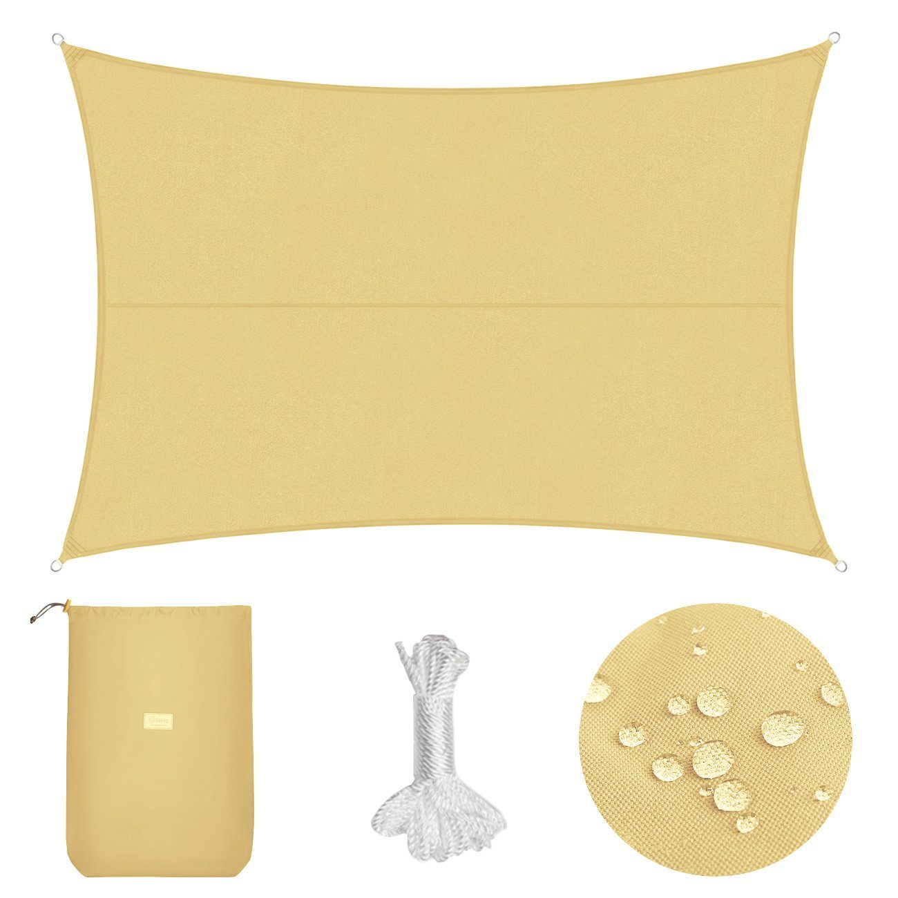 Sonnensegel Sonnensegel mit Kit PES Sonnenschutzsegel Wasserdicht