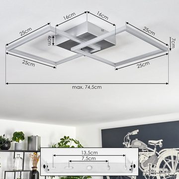 hofstein Deckenleuchte moderne Deckenlampe aus Metall/Kunststoff in Titanfarben/Weiß, LED fest integriert, 3000 Kelvin, mit verstellbarem Schirm, Länge max. 74,5 cm, 20 Watt, 2250 Lumen