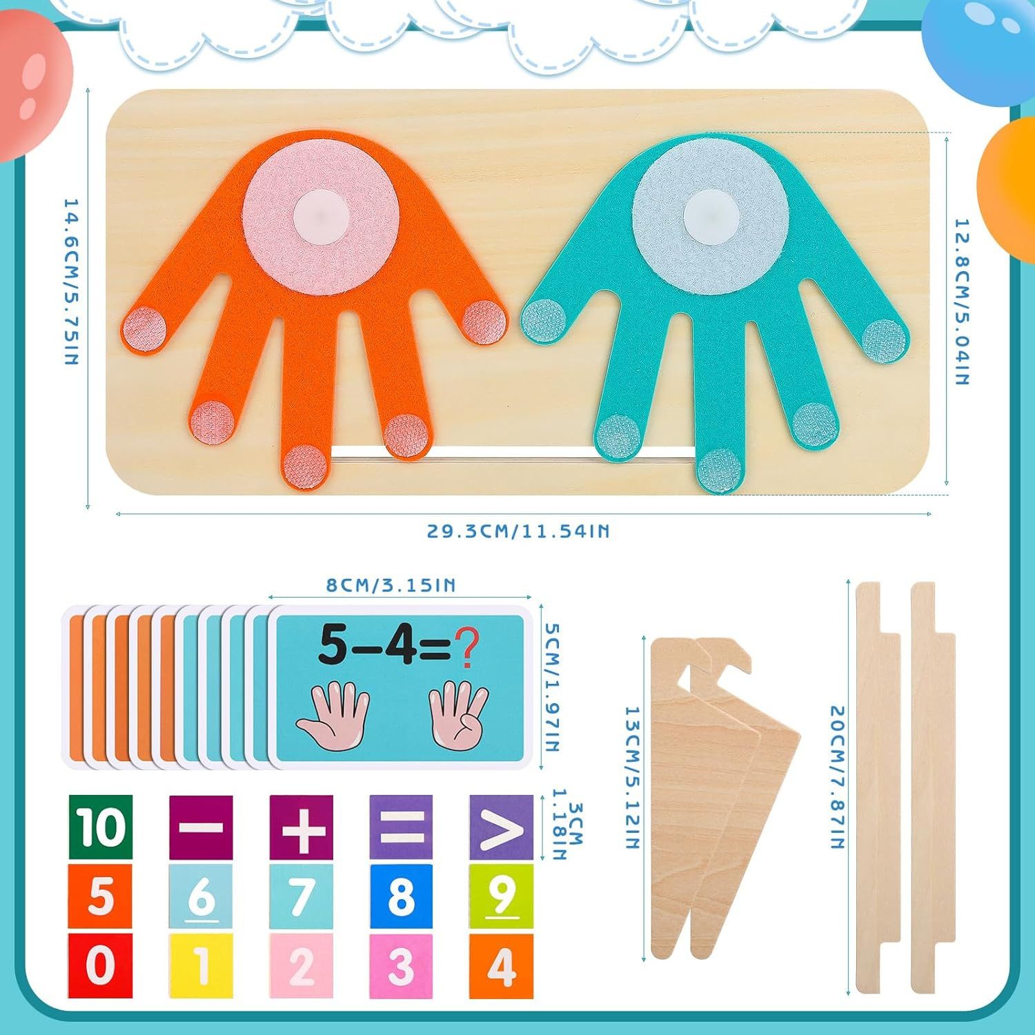 Coonoor Lernspielzeug Holz Mathe-Zählspielzeug für Kinder, Mathe Spielzeug günstig online kaufen