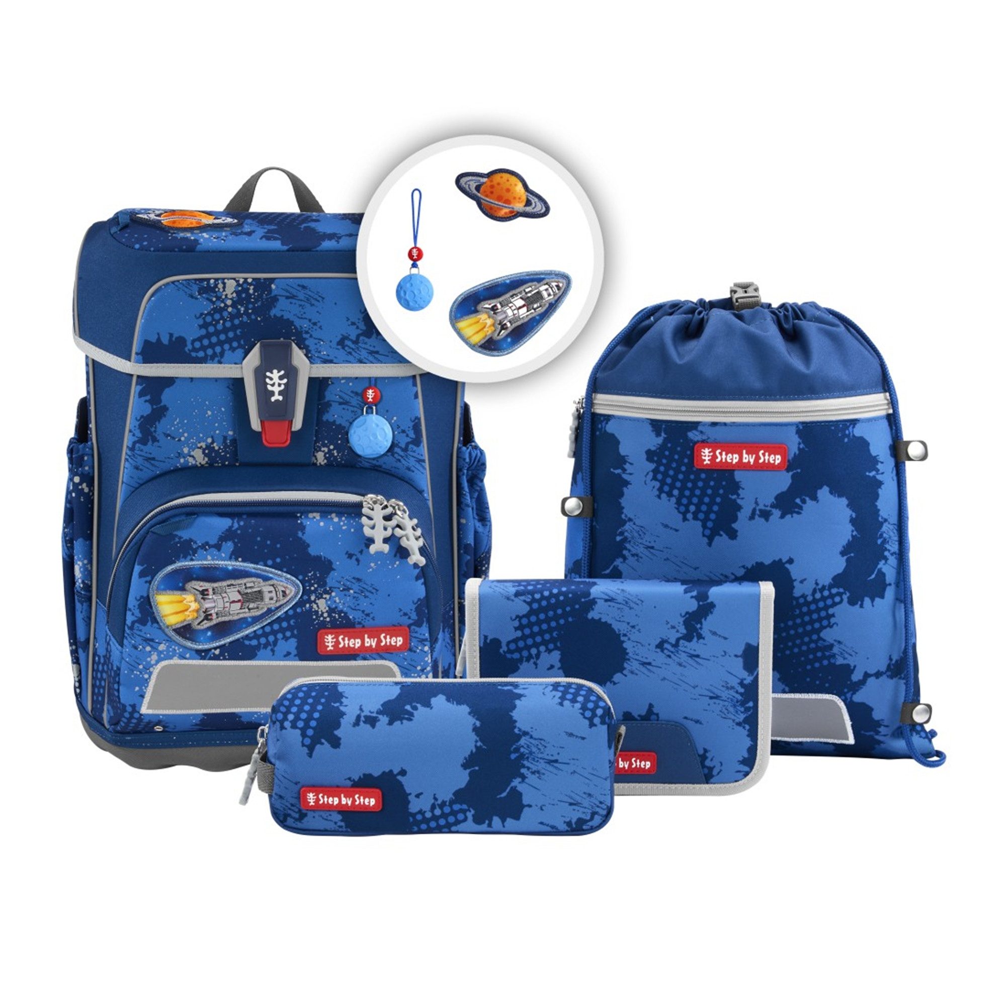 Step by Step Schulranzen CLOUD REFLECT, 5-teilig (5-teilig, 5-tlg)
