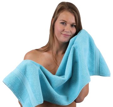 Betz Handtuch Set 10-TLG. Handtuch-Set Classic Farbe türkis und hellblau, 100% Baumwolle