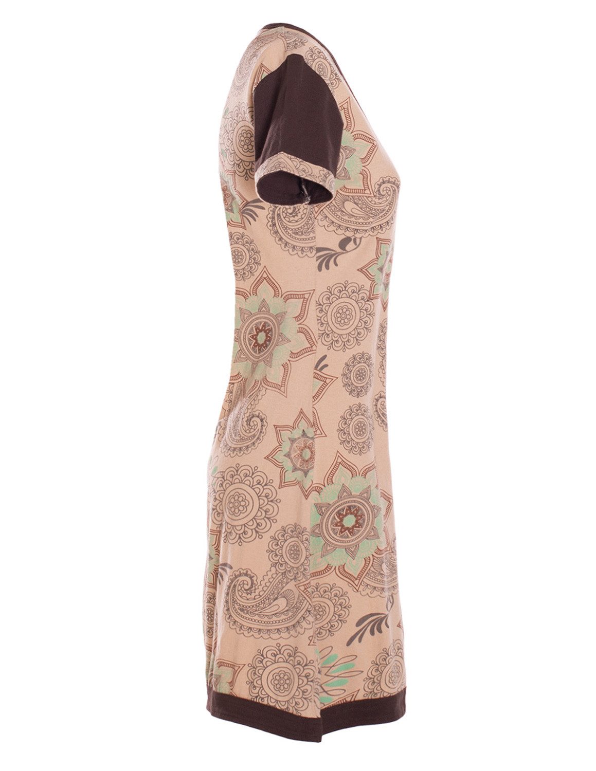 Vishes Sommerkleid Mini Kleid kurzarm Baumwolle Sommerkleid Mandalas Alternative Bekleidung, Ethno, Hippie, Retro Style