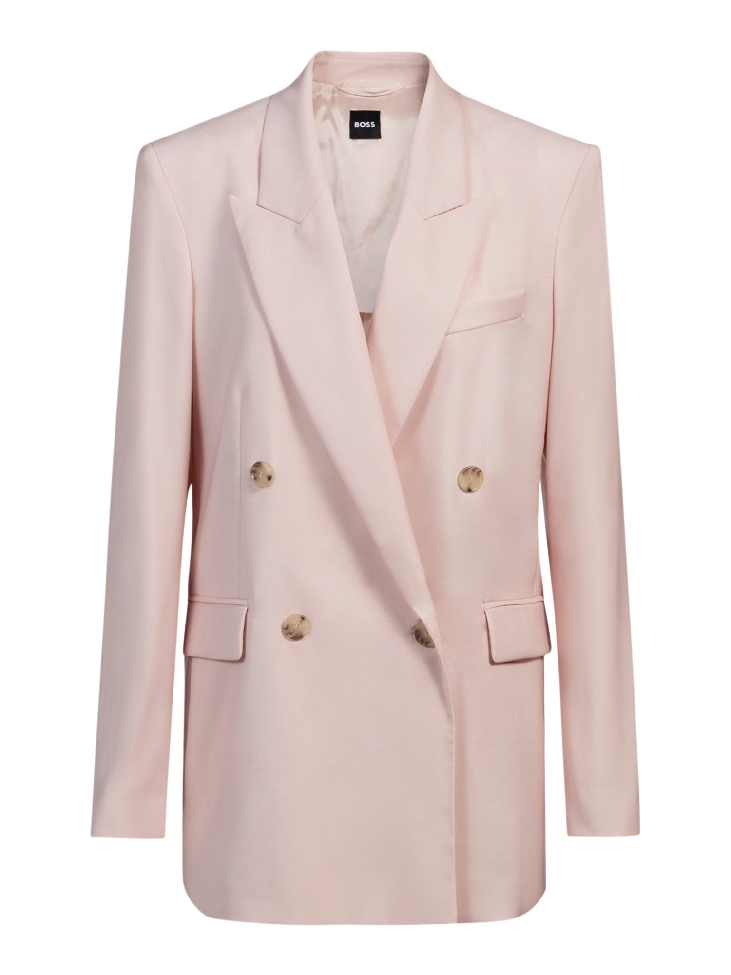 BOSS Kurzjacke rosa,Business,Wolle,Unifarben,Reverskragen,Lang,Regular Fit