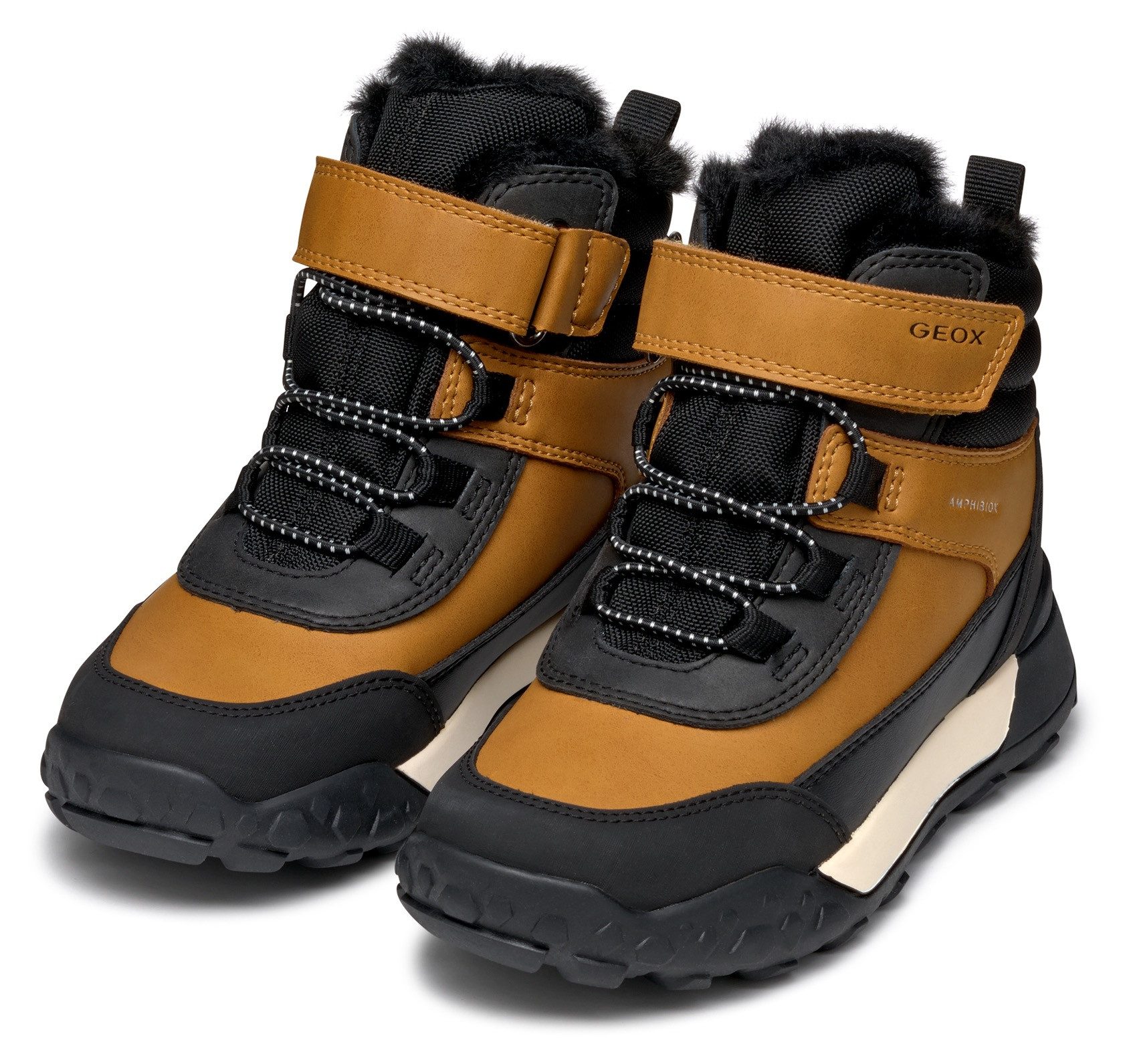 Geox J TREKKYUP BOY B ABX Winterboots Klettstiefel, Snowboots, Winterstiefel mit Klettverschluss