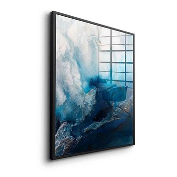 DOTCOMCANVAS® Acrylglasbild Blue Water - Acrylglas, Acrylglasbild Blue Water abstrakt schwarz weiß blau moderne Kunst