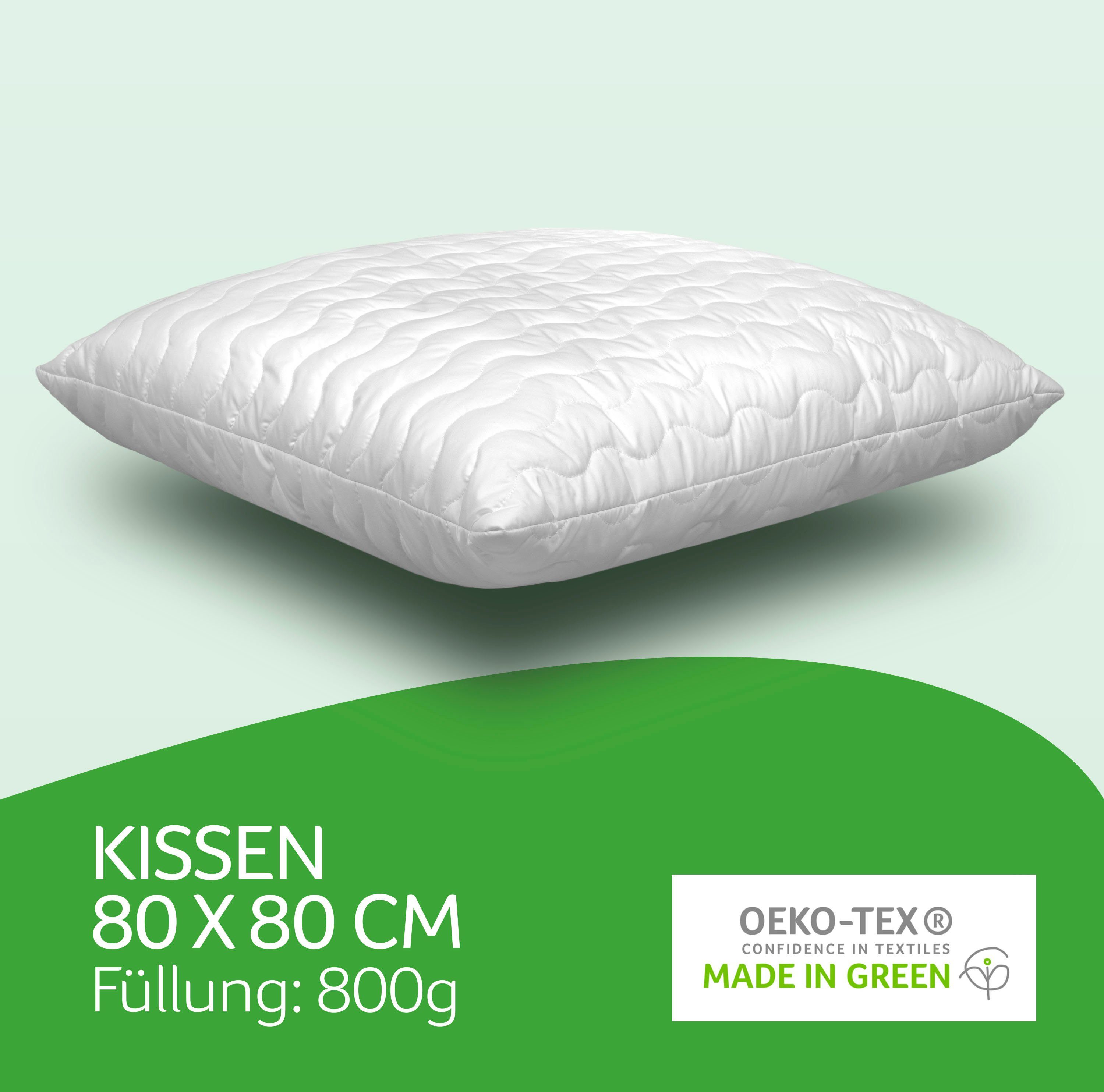 John Cotton Kopfkissen Julia, Kissen ist Made in Green, Füllung: Polyester, Bezug: 100% Polyester, Seitenschläfer, Bauchschläfer, Rückenschläfer, Kopfkissen 40x – Bild 5 von 5