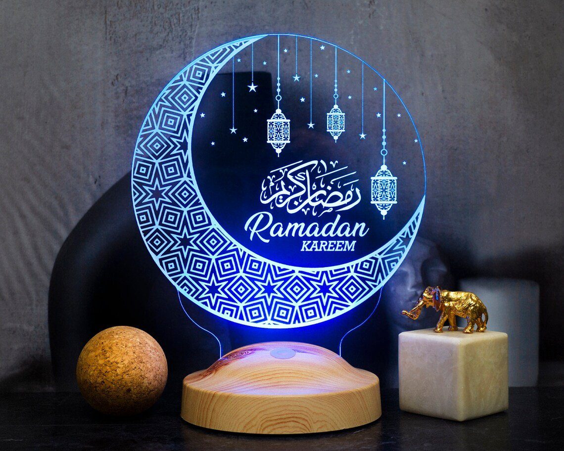 Geschenkelampe LED Nachttischlampe Ramadan Kareem Islamistische Deko  Geschenk für Muslimischen Freunde, Leuchte 7 Farben fest integriert, Allah  Islamisches Kalligraphie, Ramadan Geschenk, Ramadan Deko