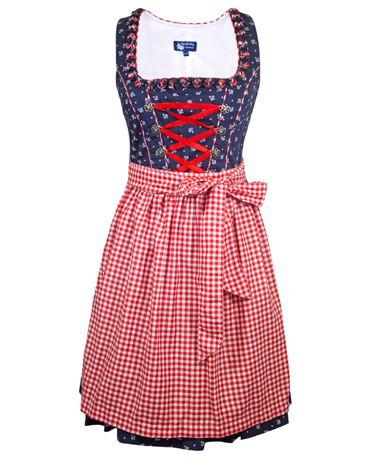 Maddox Dirndl 'Achensee' Traditionell, Navy Rot 55 cm