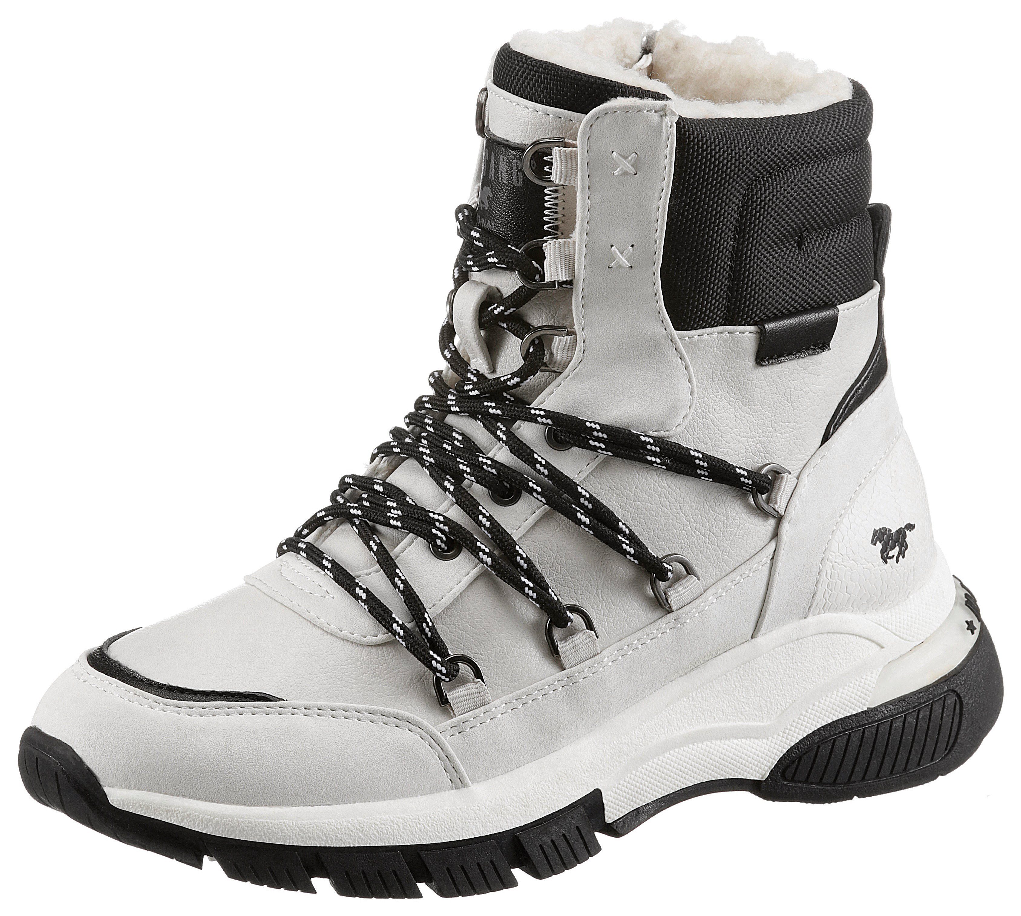 Mustang Shoes Winterboots zweifarbiger Laufsohle mit offwhite