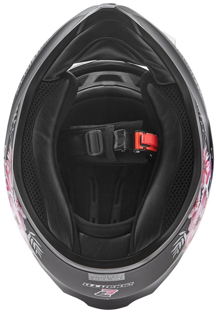 Bogotto Motorradhelm H128 Fiori Helm, Geeignet Für Brillenträger,herausnehmbares Innenfutter,integriert – Bild 4 von 4