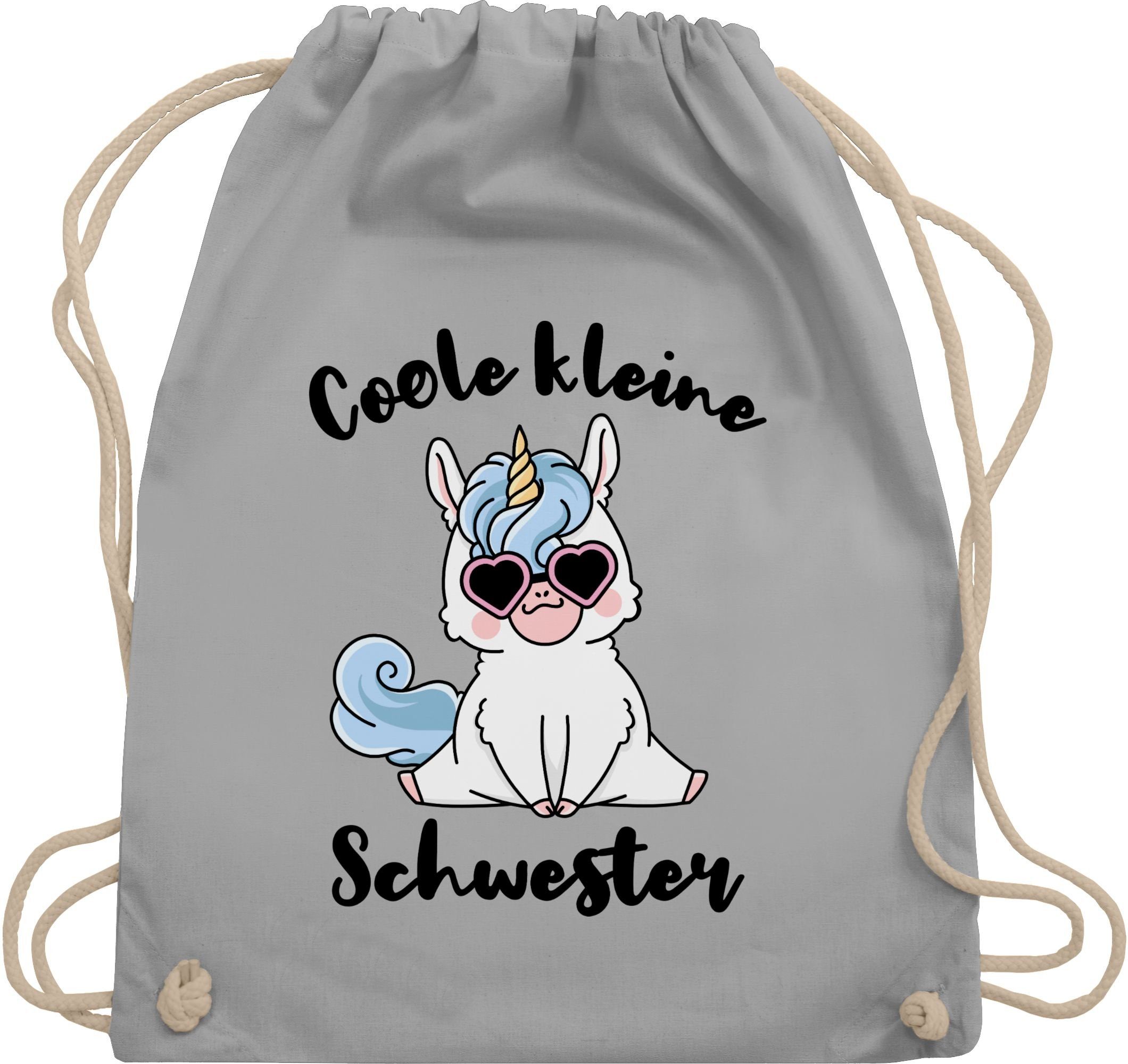 Shirtracer Turnbeutel Coole kleine Schwester mit Einhorn, Kleine Schwester