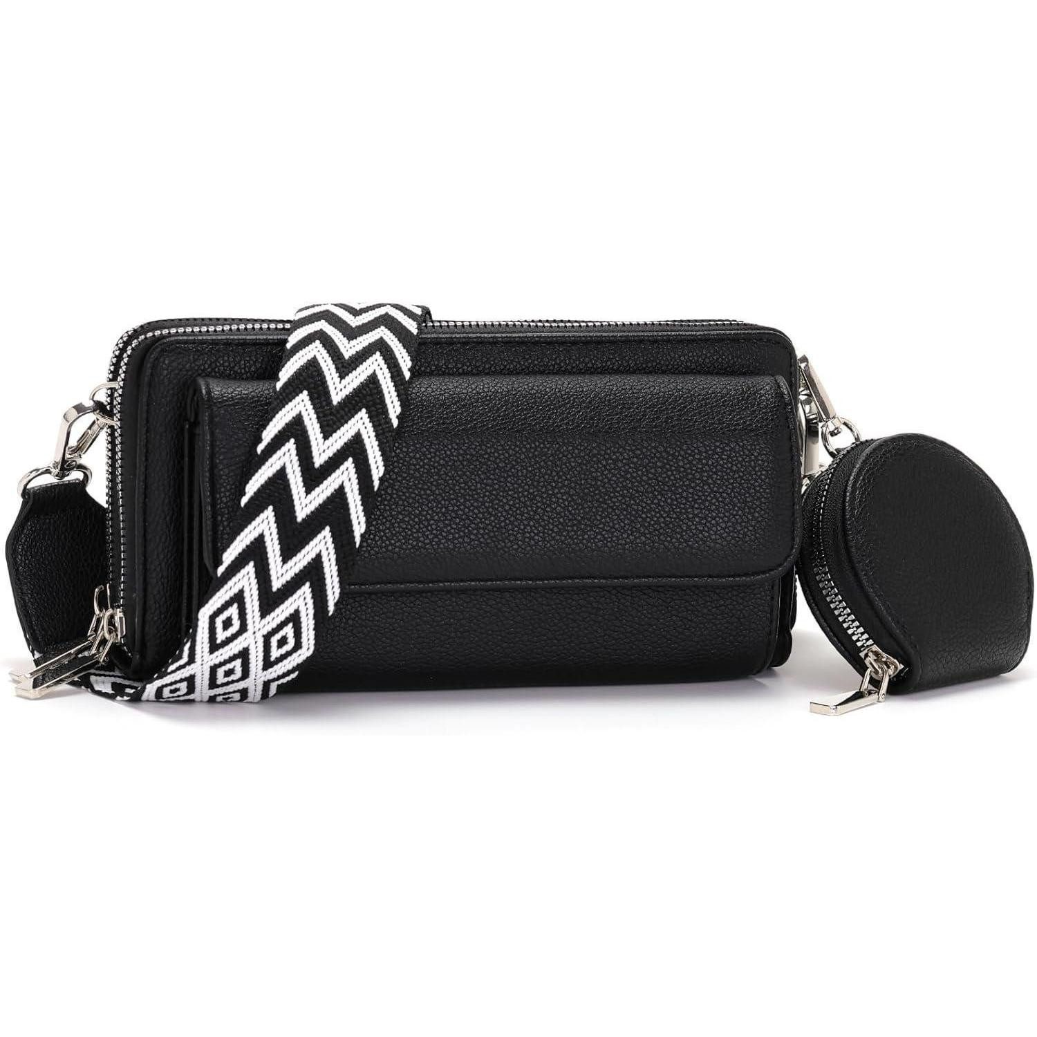 LuxusKollektion Handytasche Handytasche Damen Umhängetasche Schwarz 6,9 Zoll Mit Kartenfach und