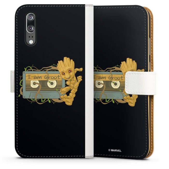 DeinDesign Handyhülle Groot Guardians Of The Galaxy Marvel Huawei P20 Hülle Handy Flip Case Wallet Cover Handytasche Leder