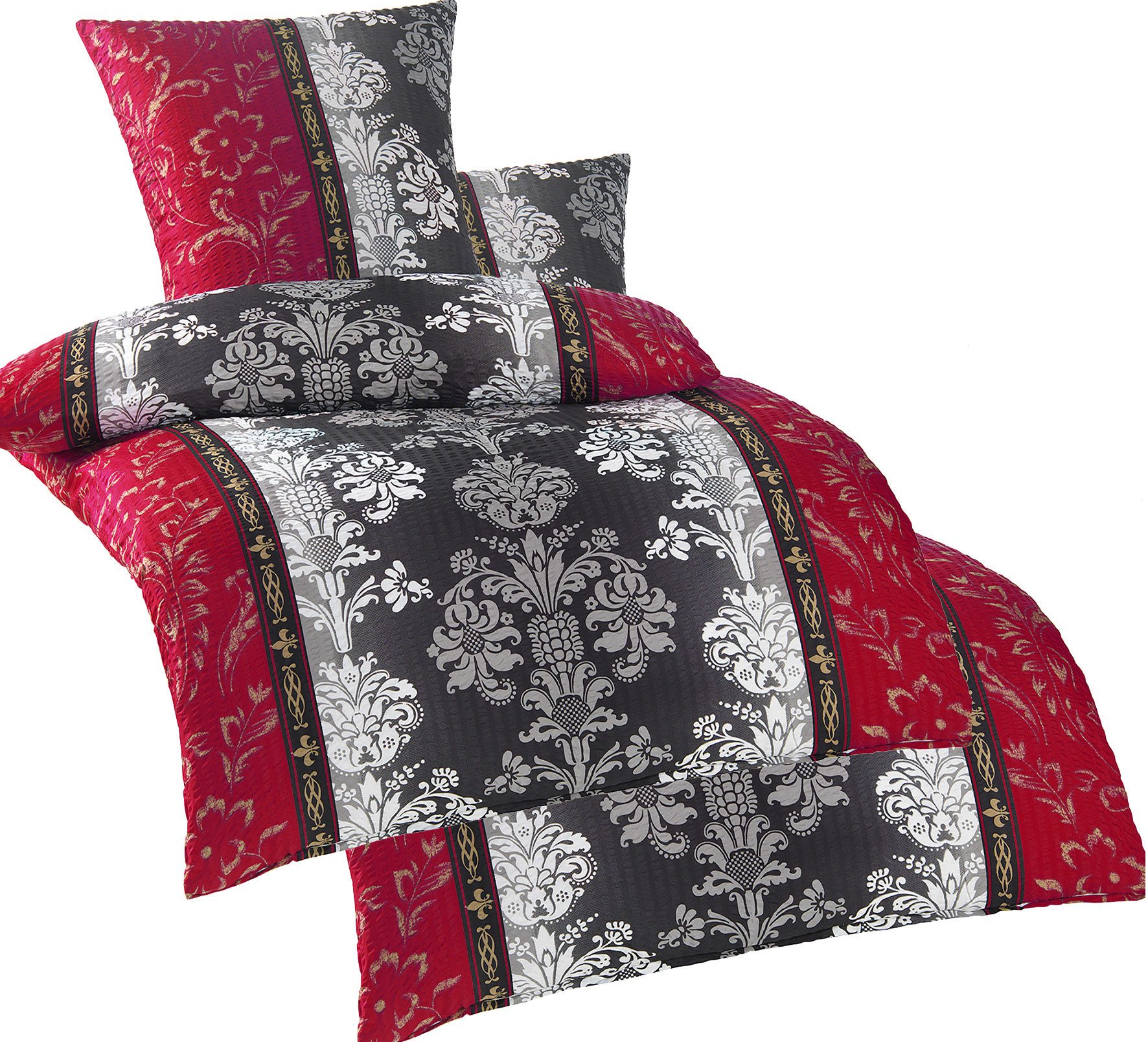 KH-Haushaltshandel Bettwäsche 4-tlg. Seersucker Bettwäsche 2x (135x200 +80x günstig online kaufen