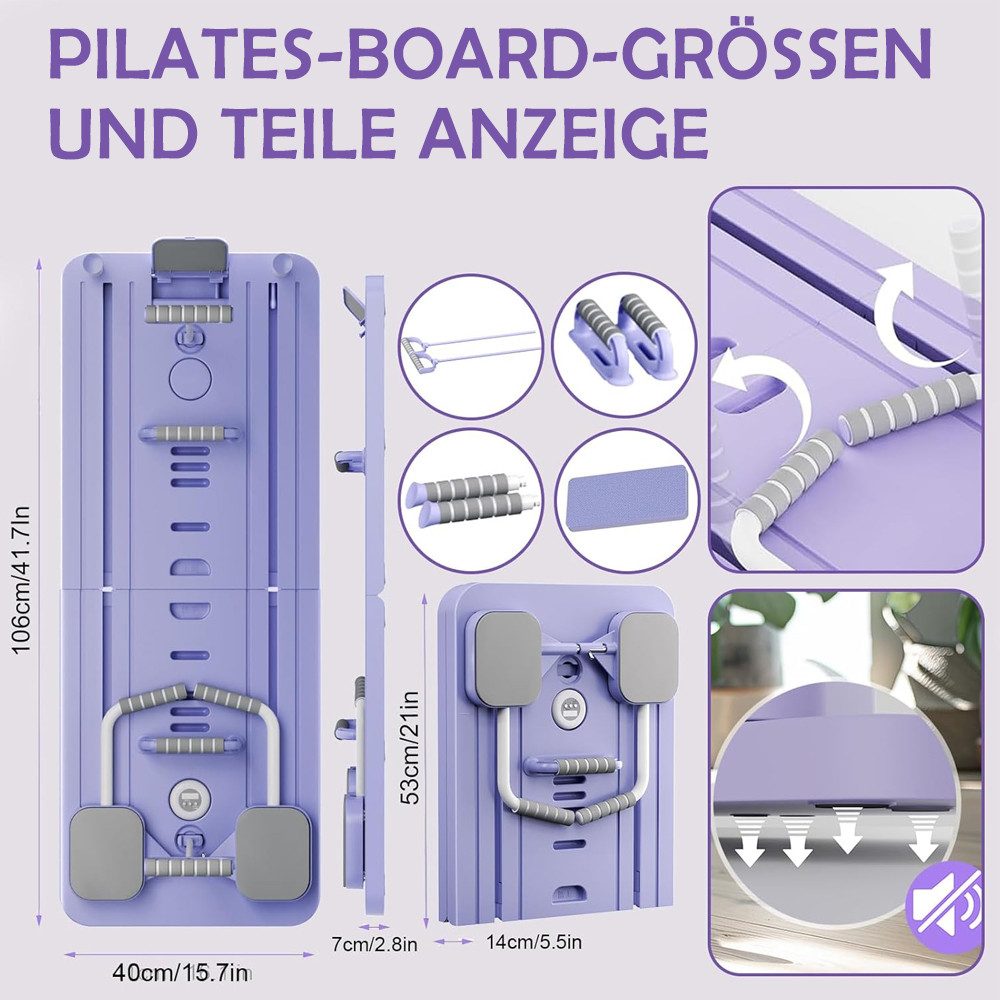 TUWENA Balanceboard Pilates Board, Faltbares Mehrzweck-Pilates-Reformer-Board für Zuhause