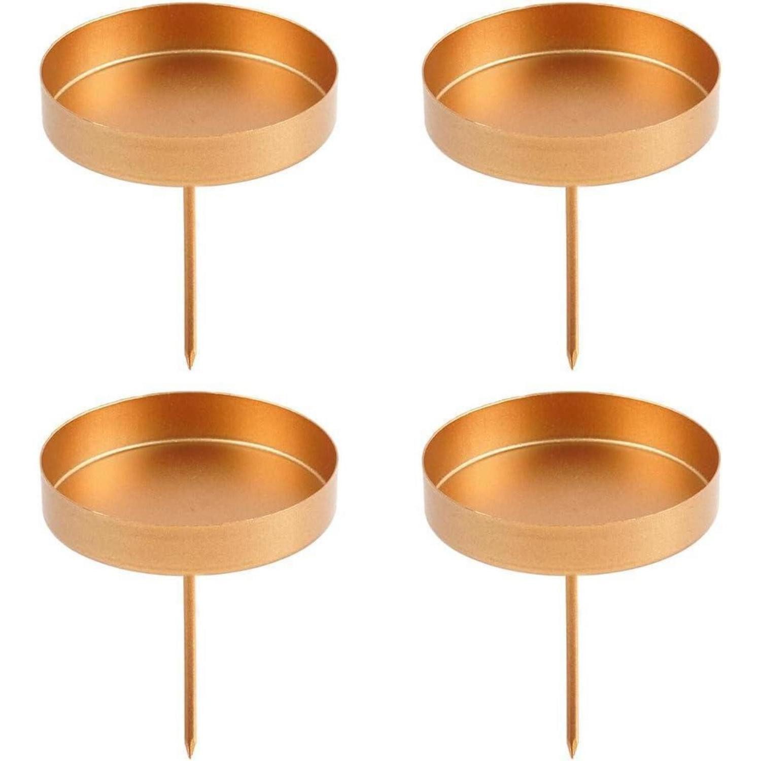 Adventsleuchter Kerzenhalter Adventskranz Kerzenteller Kerzenständer Gold 8cm