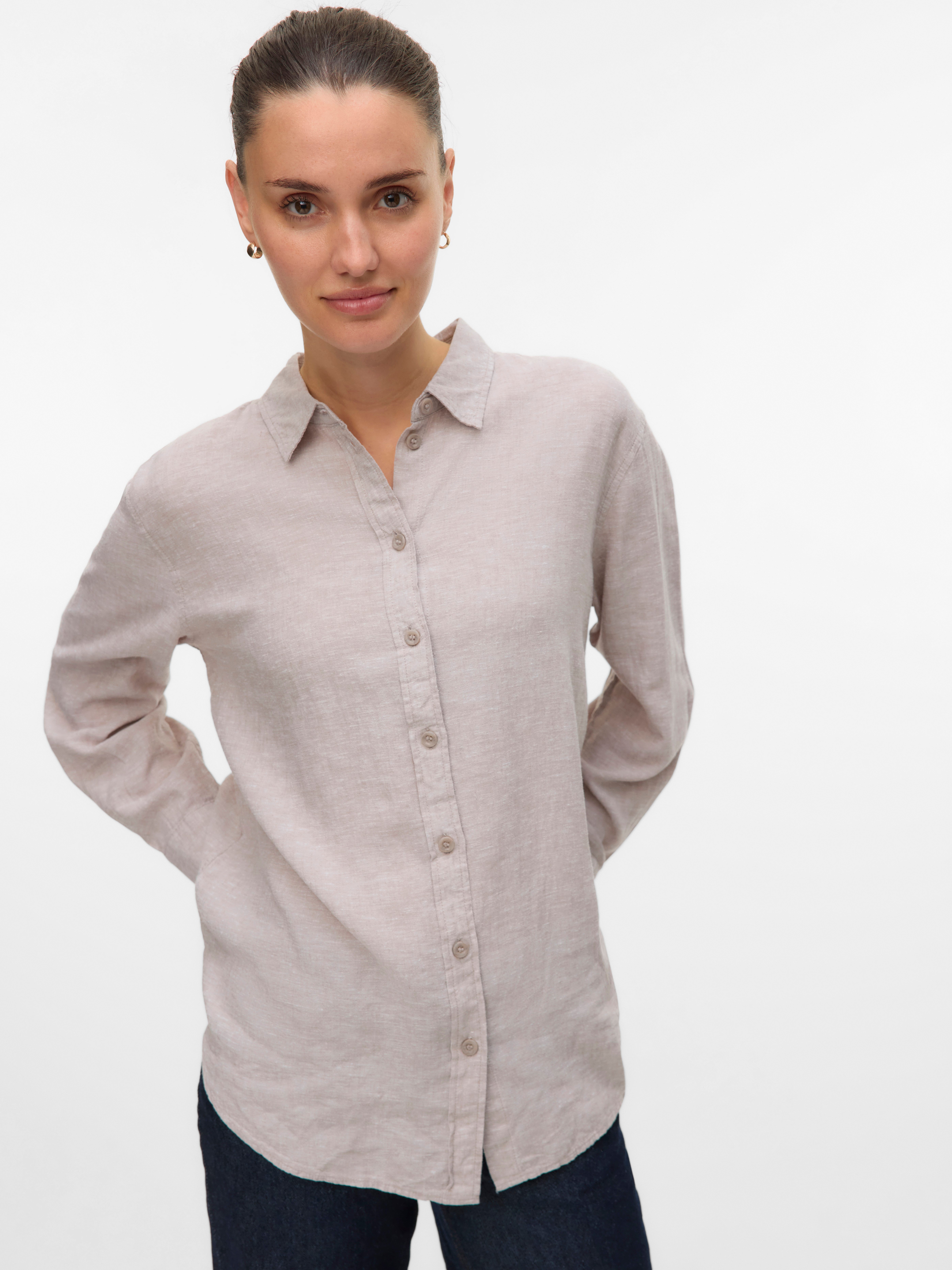 Vero Moda Hemdbluse VMLINN LINEN LS günstig online kaufen