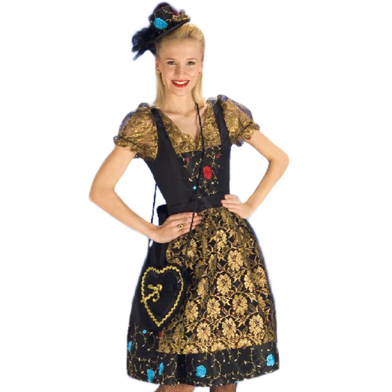 andrea-moden Kostüm Dirndl Gloria für Damen, Schwarz Gold