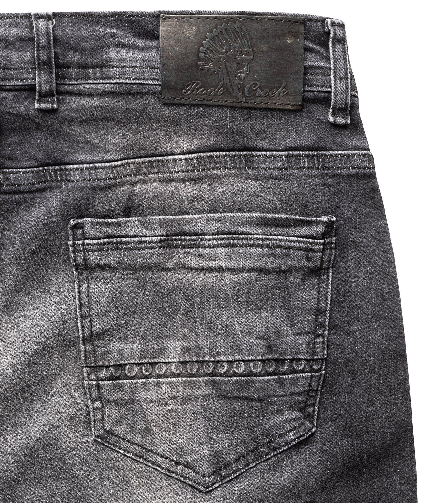 Jeans RC-2158 Rock Herren Creek Fit Straight-Jeans Regular Dunkelgrau