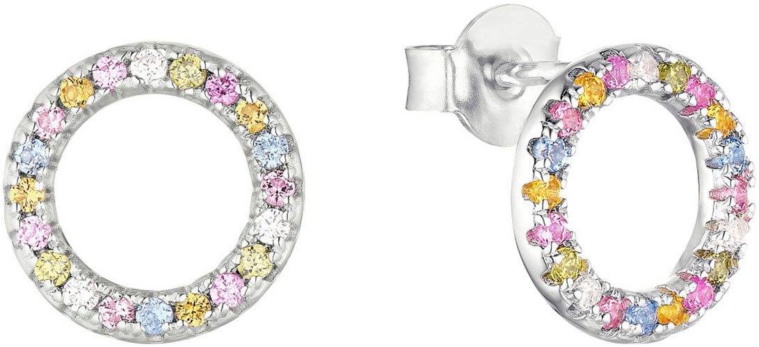 s.Oliver Paar Ohrstecker Regenbogen-Optik, mit Zirkonia (synth)