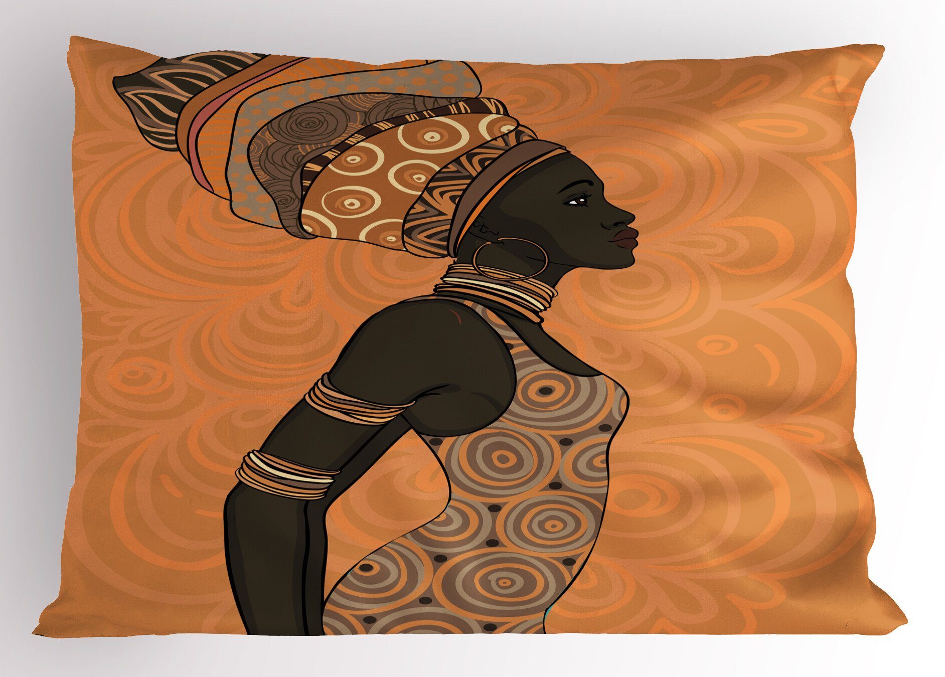 Kissenbezüge Dekorativer Standard King Size Gedruckter Kissenbezug, Abakuhaus (1 Stück), Afrikanische Frau lokale Frau
