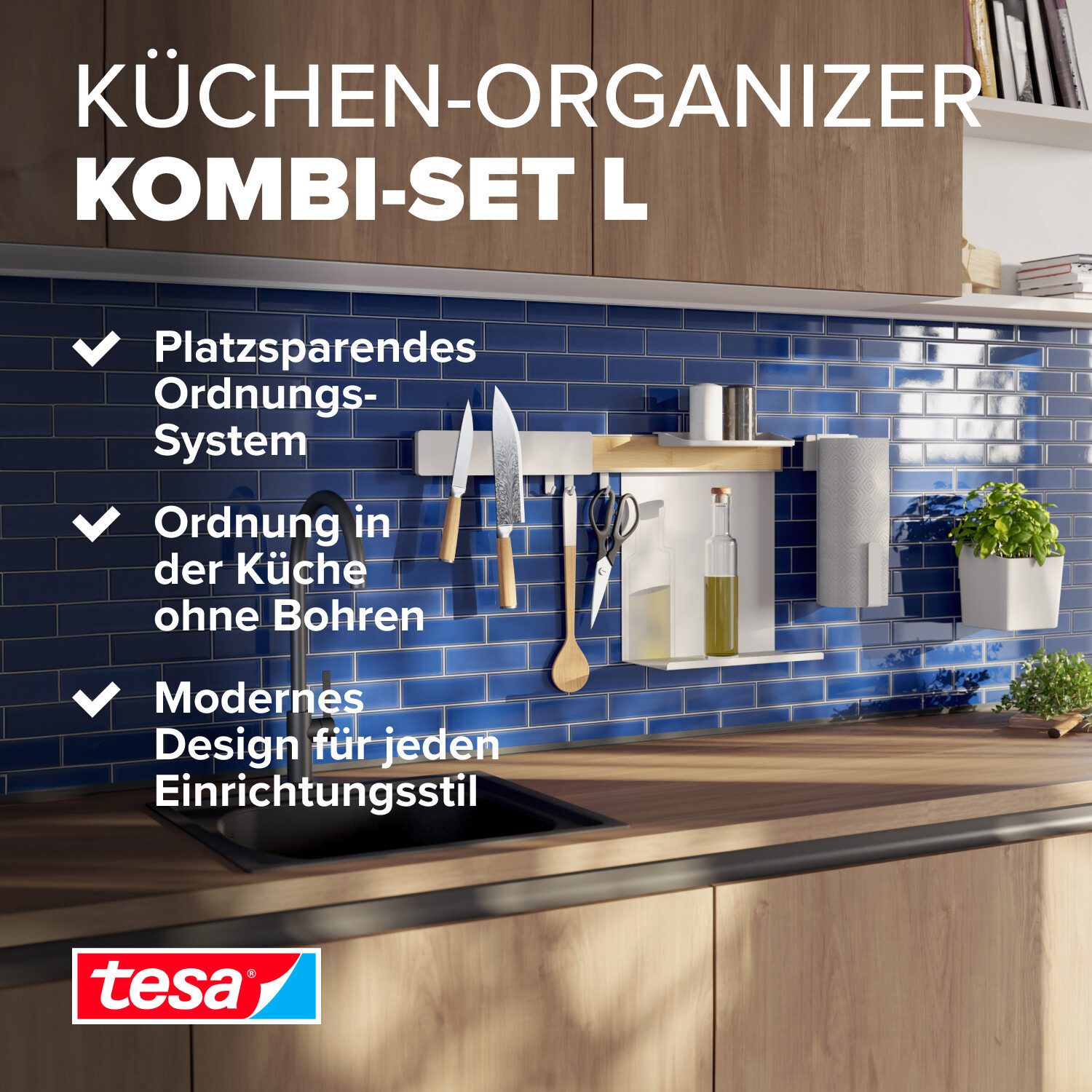 tesa Hakenleiste tesa Küchen-Organizer Kombi-Set L günstig online kaufen