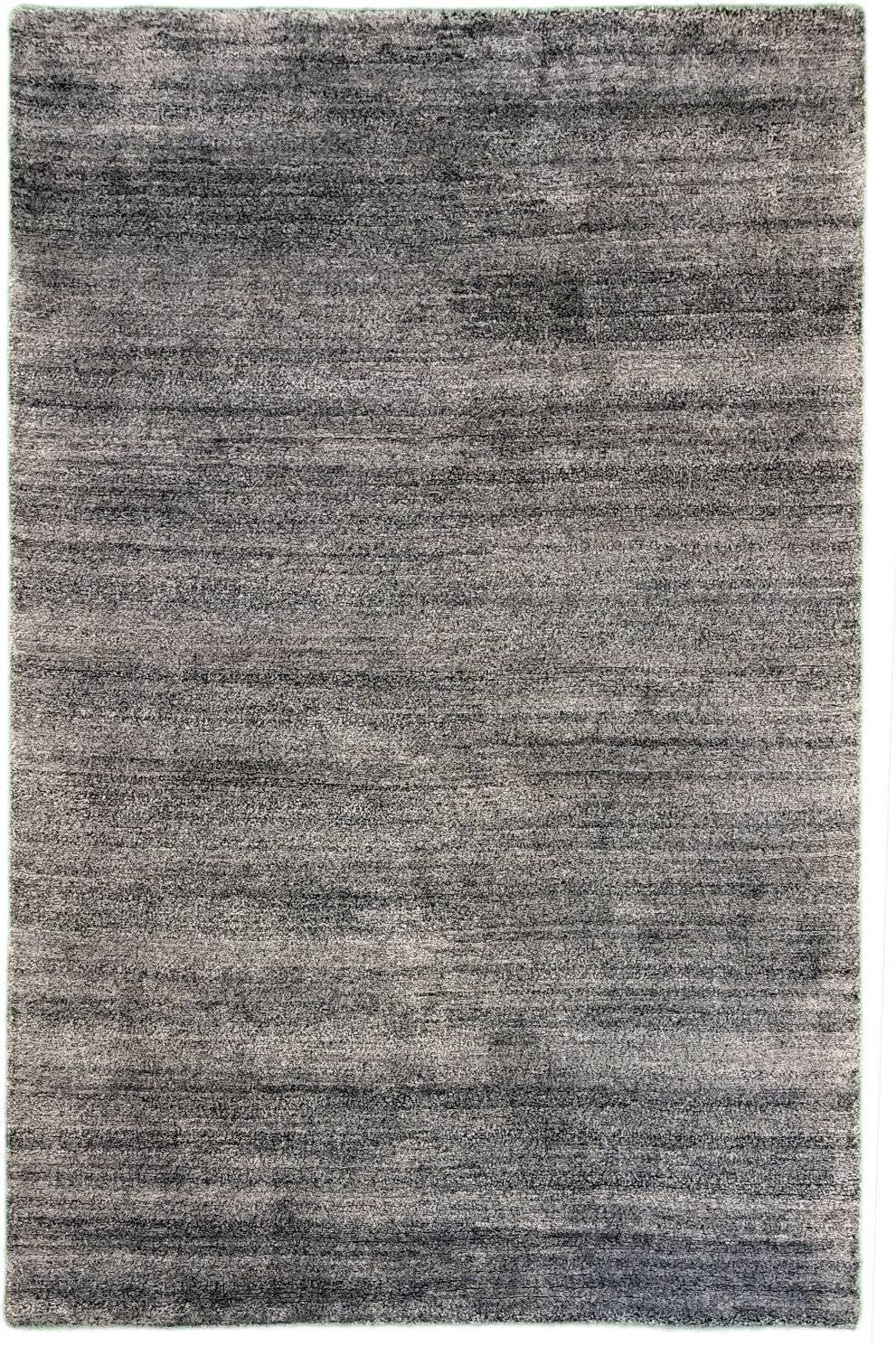 Rug Studios Teppich KHANGRI UNI, Rechteckig, Höhe: 17 mm, Handgeknüpft, 40 x 60 cm, dunkelgrau