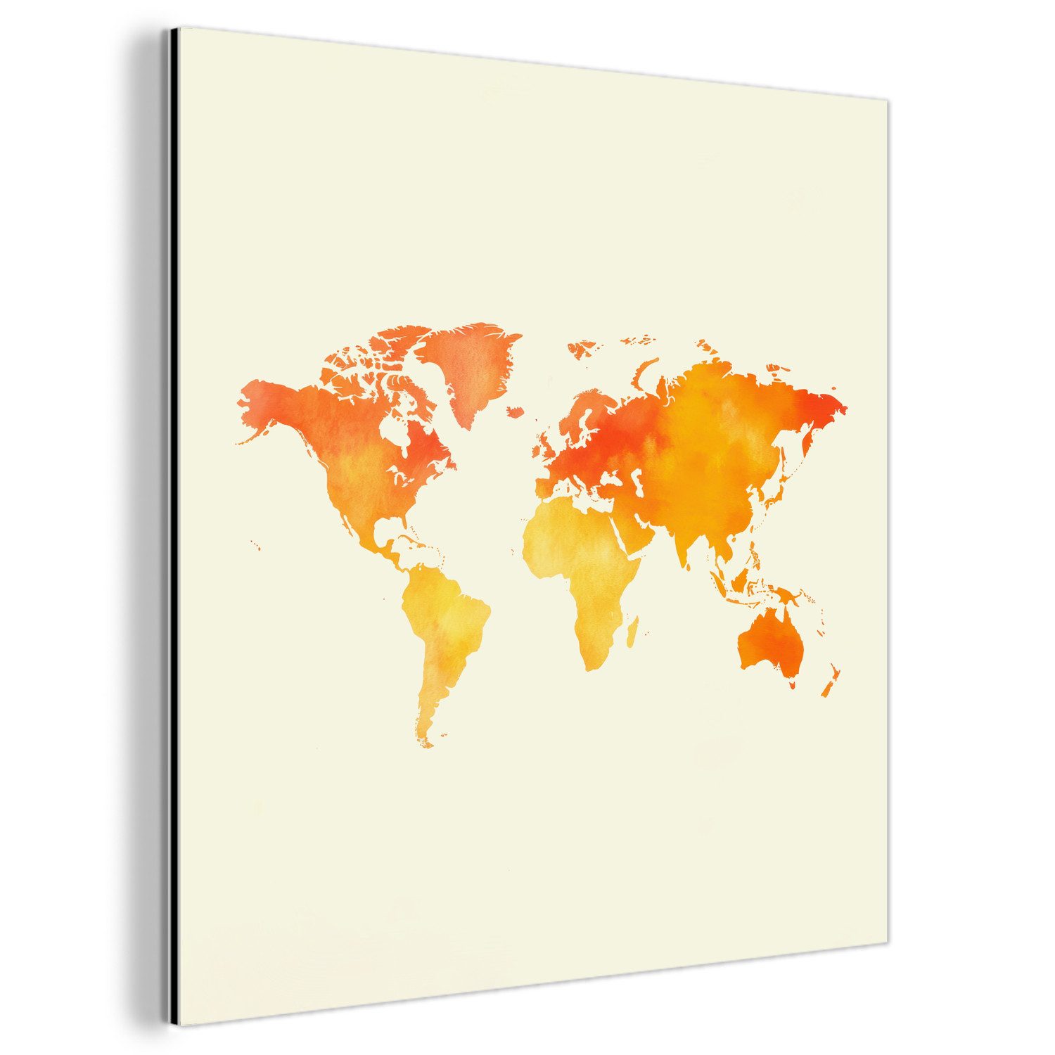 MuchoWow Metallbild Weltkarte - Orange - günstig online kaufen