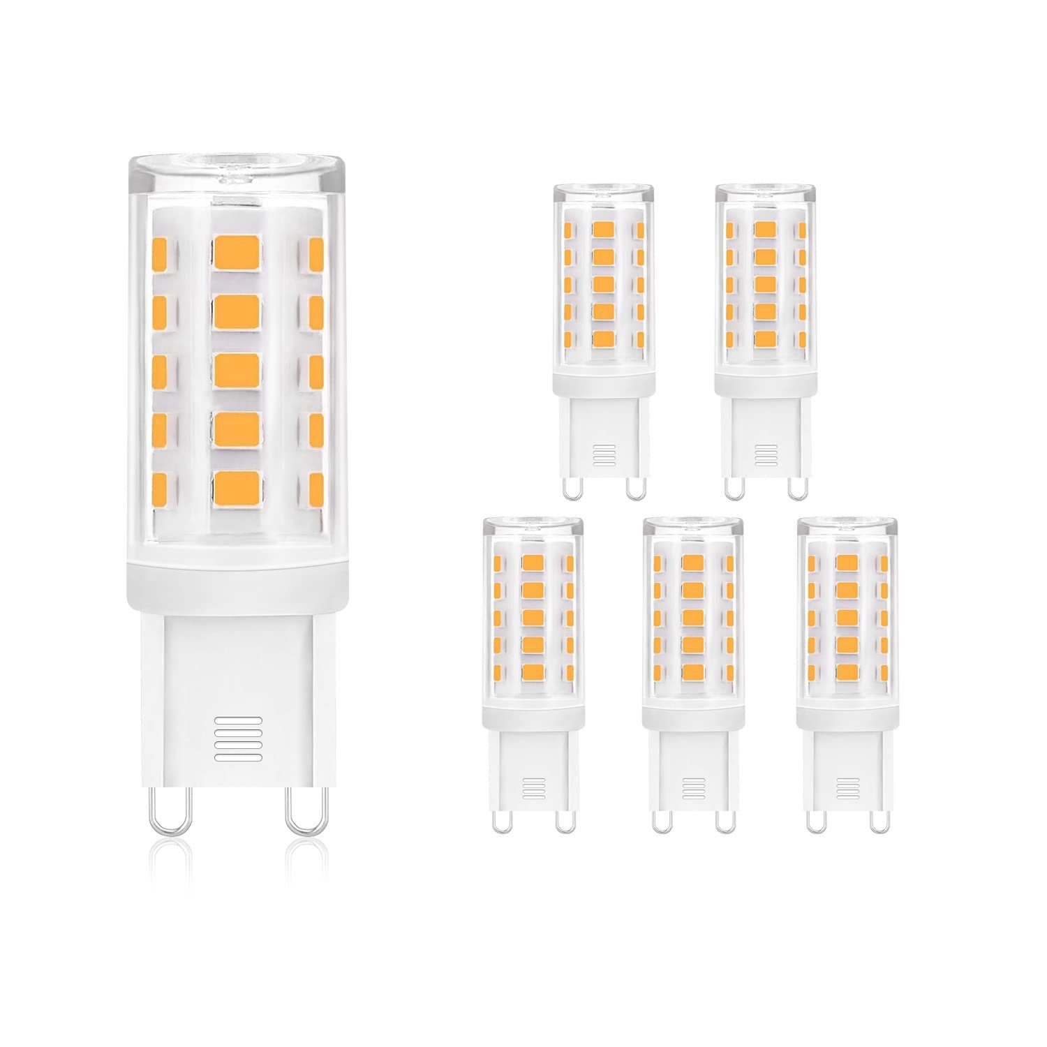 5 LED-Leuchtmittel Kein Nicht 3W Glühbirne Dimmbar, Flackern G9, ZMH Energiesparlampe warmweiß St.,