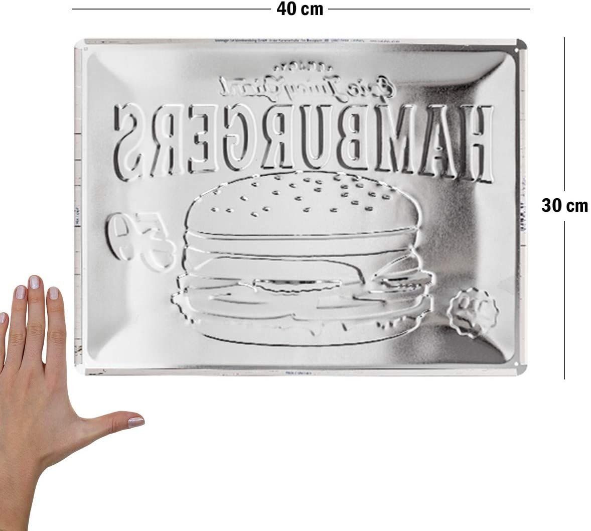 Nostalgic-Art Metallschild Blechschild 30 x 40 cm - USA - Hamburgers