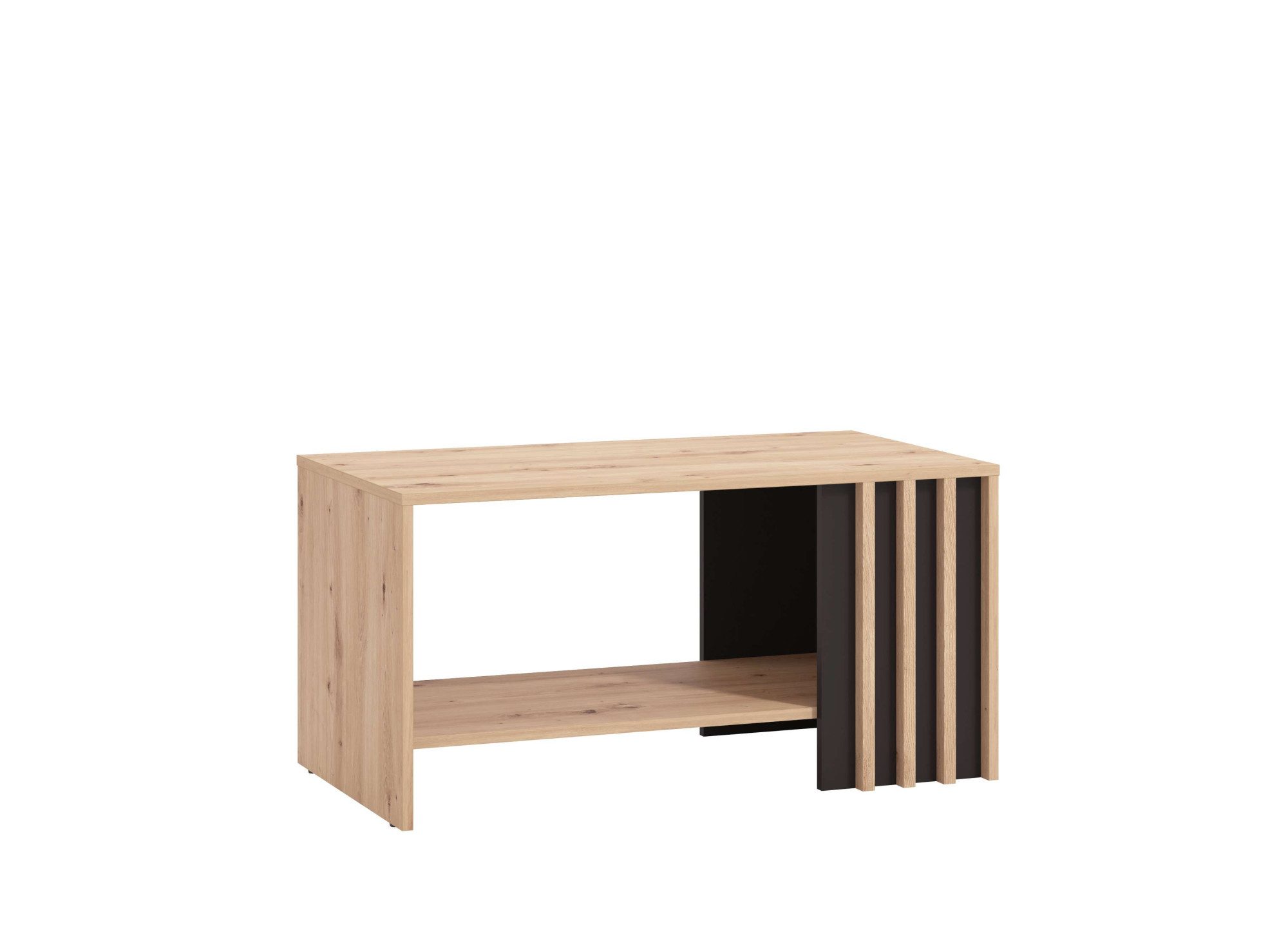 Home affaire Couchtisch Laval, Wohnzimmertisch, Sofatisch, Beistelltisch, Kaffeetisch, Eleganter Couchtisch mit viel Stauraum, Lamellen-Optik