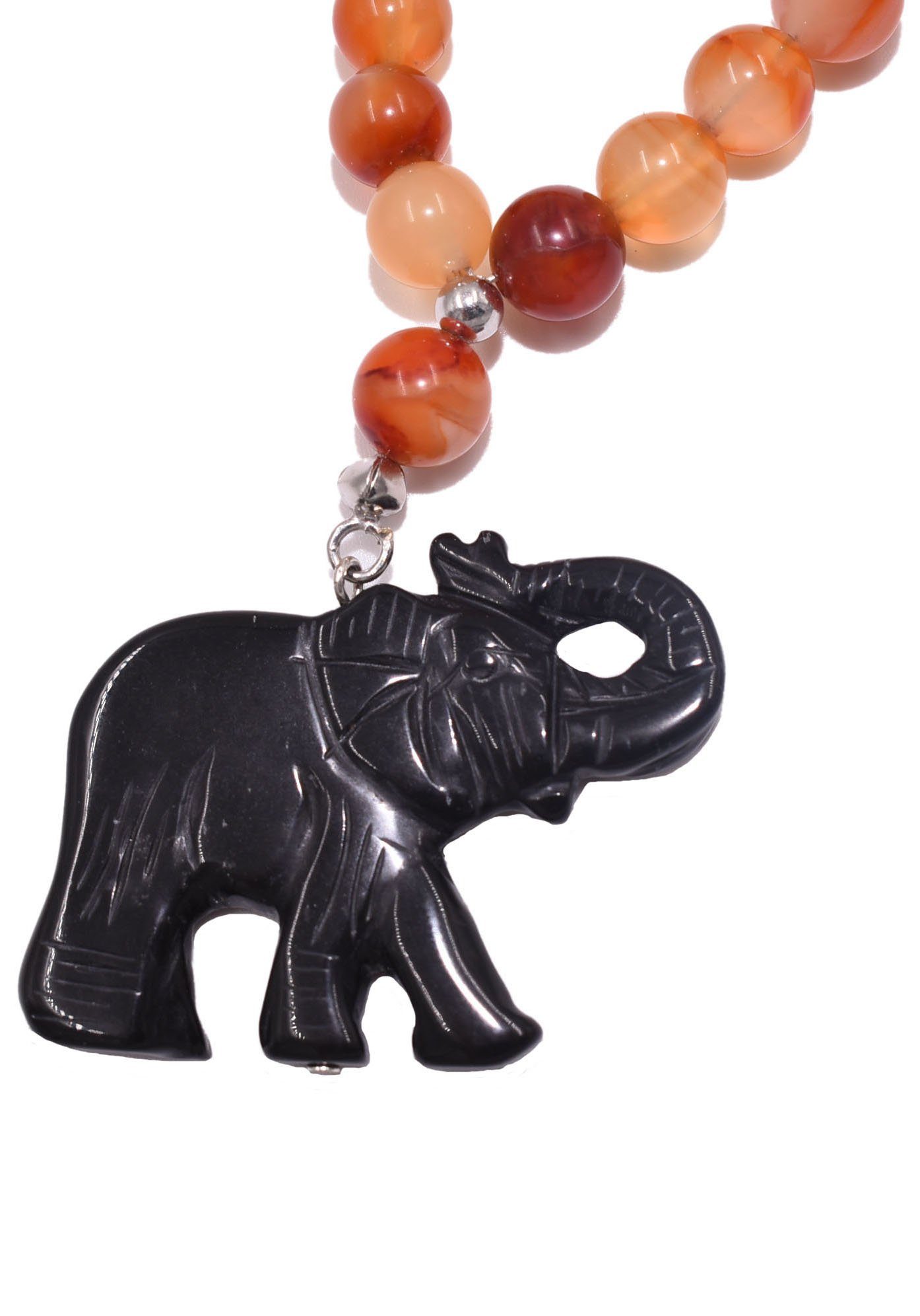 Firetti Kette mit Anhänger Schmuck Geschenk Halsschmuck Halskette Steinkette Karneol, Made in Germany - mit Karneol