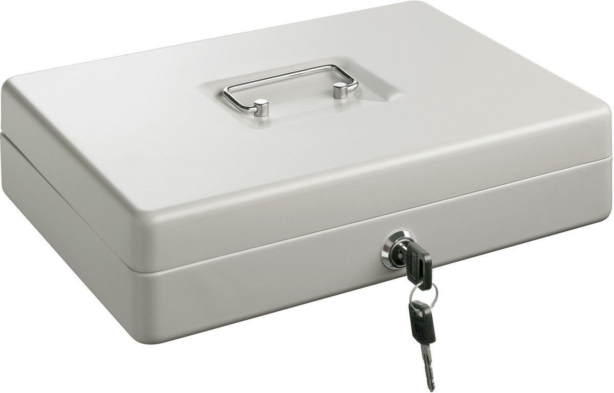ALCO Geldkassette Geldkassette Stahlblech mit Schloss 310x225x75mm silber
