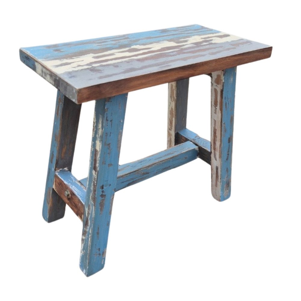 LebensWohnArt Sitzhocker Massivholz Hocker RANCH 50cm multi-color Beistelltisch Sitzhocker