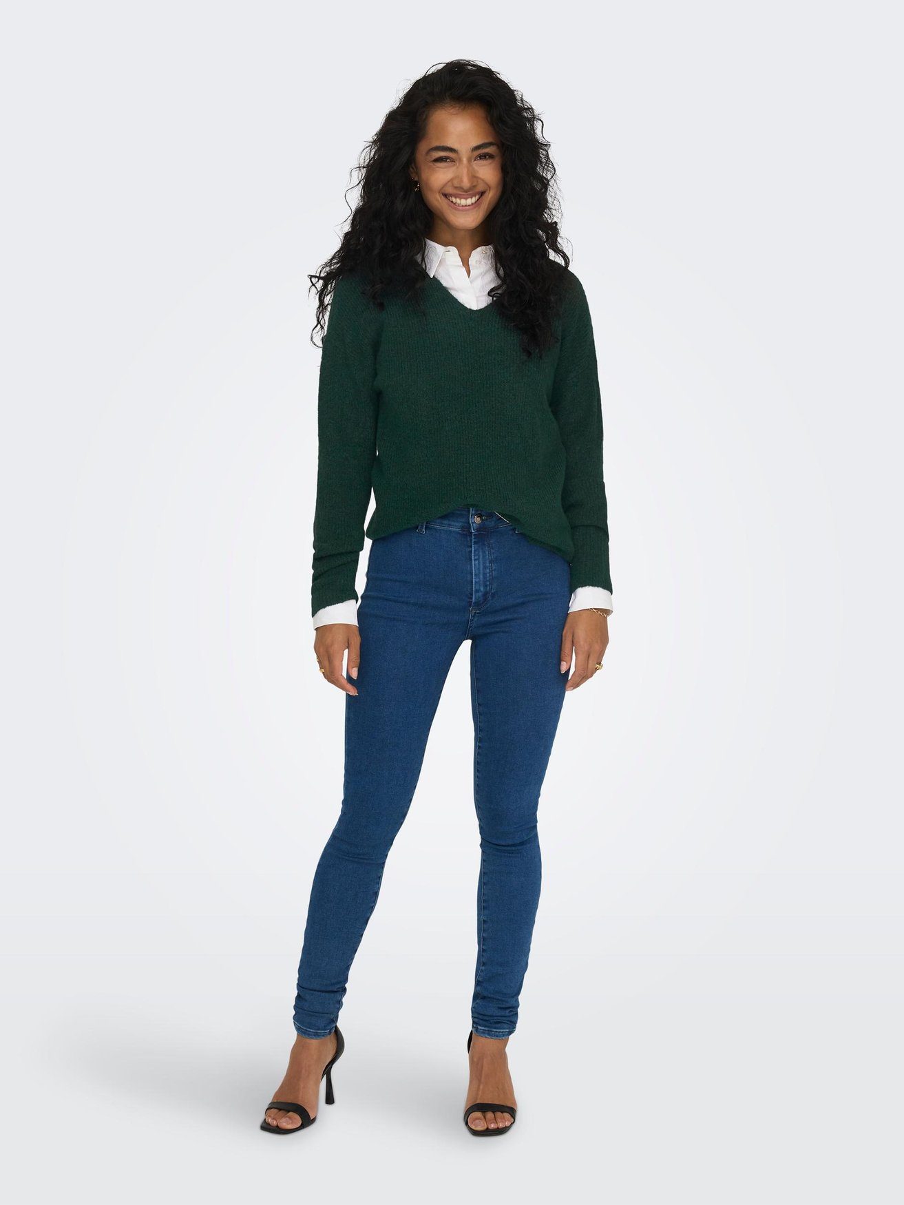ONLY Strickpullover Warmer Strickpullover Stretch V-Ausschnitt günstig online kaufen