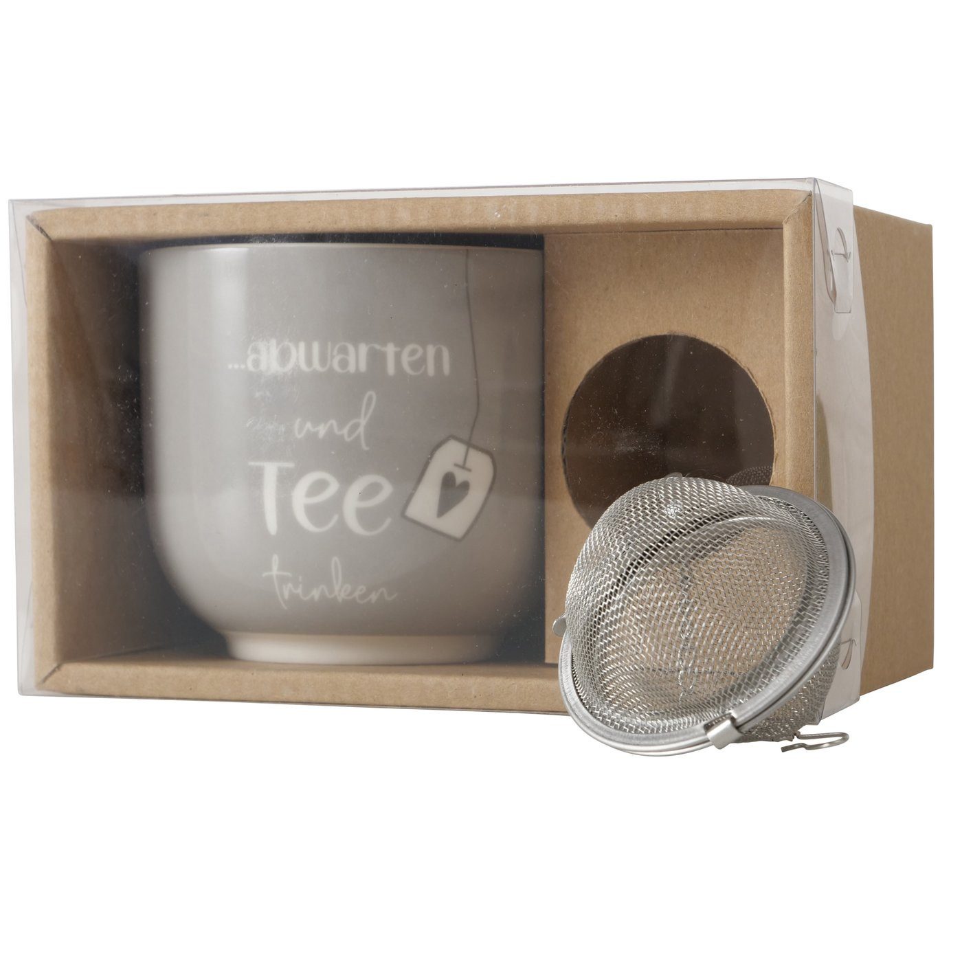 BOLTZE Teeglas Teebecher mit Sieb - Abwarten und Tee trinken