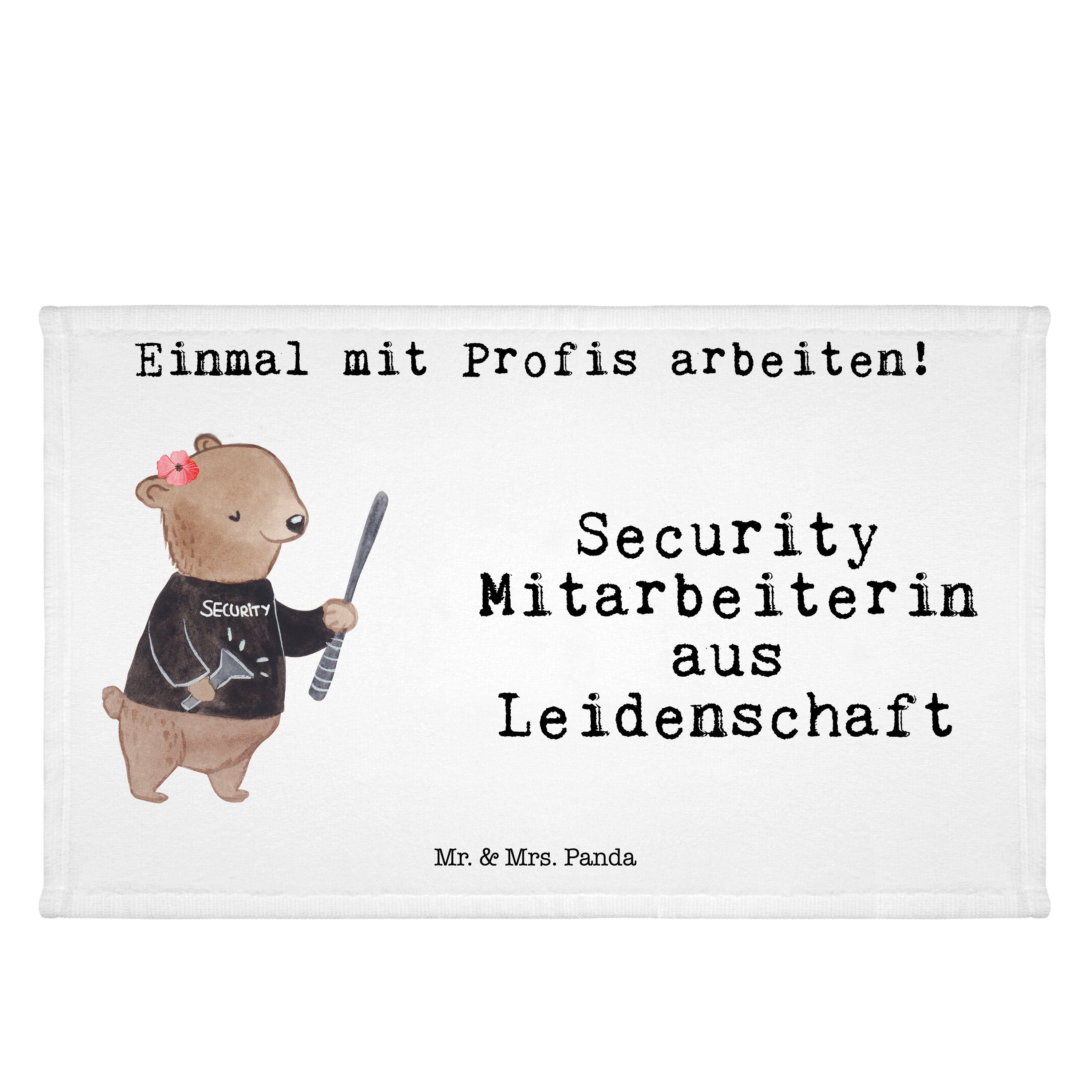 Mr. & Mrs. Panda Handtuch Security Mitarbeiterin aus Leidenschaft - Weiß - Geschenk, Kinder Han, (1-St)