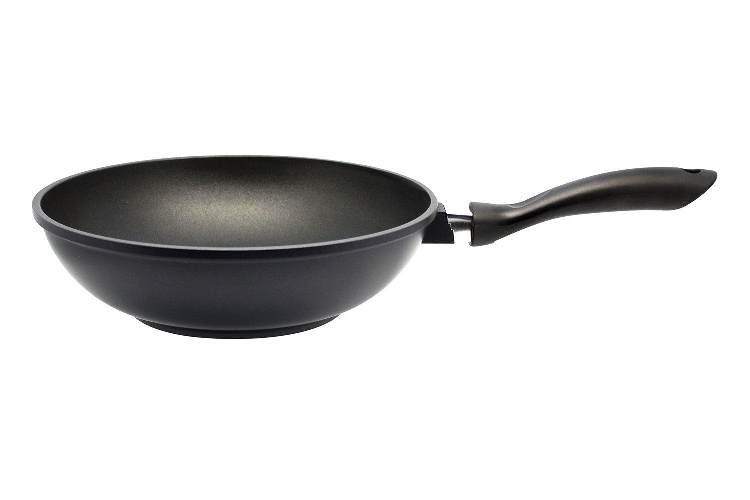 Elo Wok ALUCAST, Ø 28 cm, Schwarz, Kunststoffgriff, Aluminiumguss, Antihaftbeschichtung, für alle Herdarten geeignet