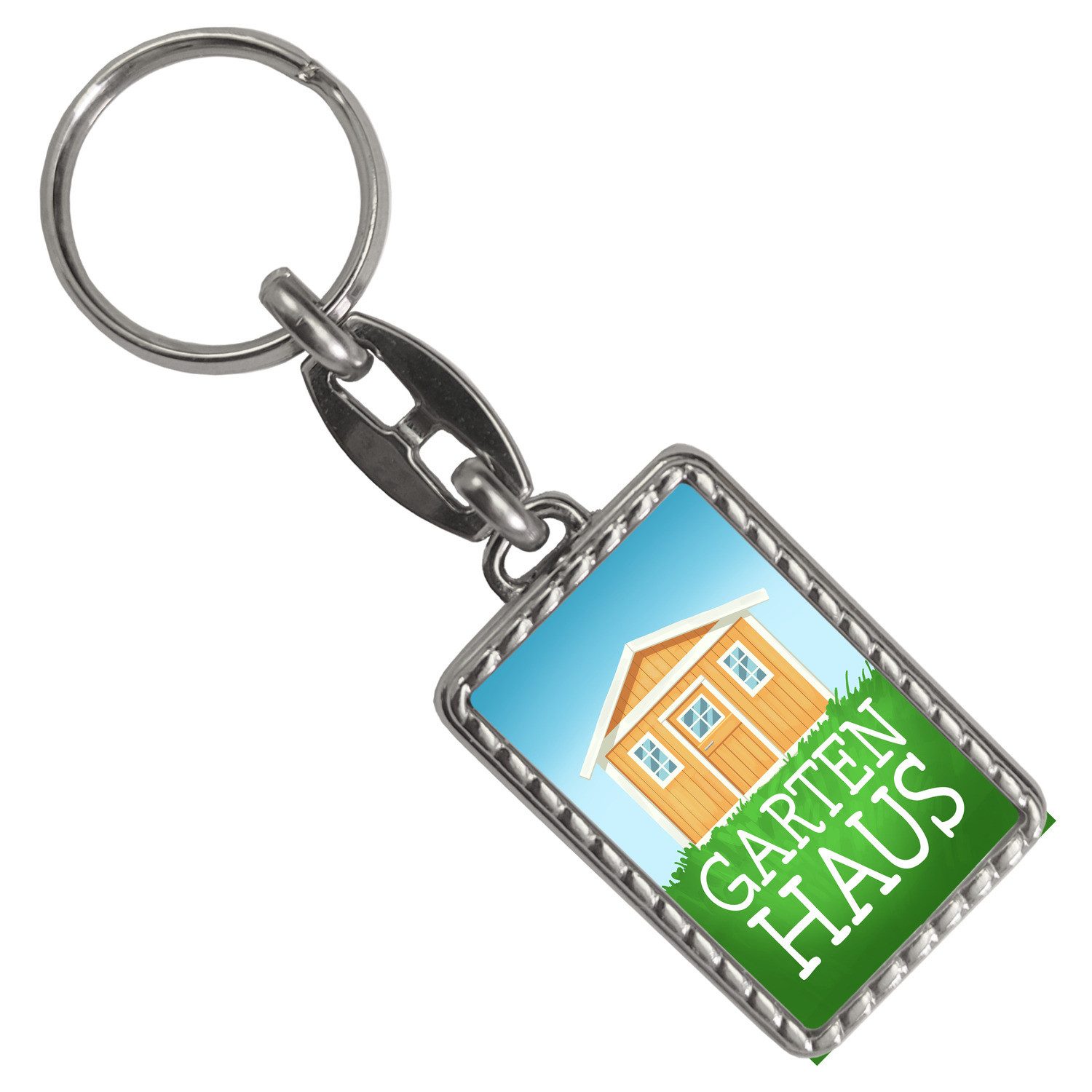 speecheese Schlüsselanhänger Gartenhaus Schlüsselanhänger mit Bordüre günstig online kaufen